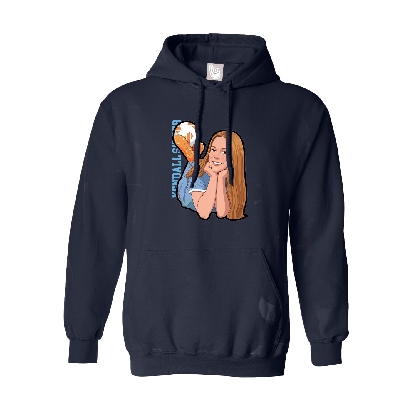 Youth Hoodie — Name Vertical in Navy
