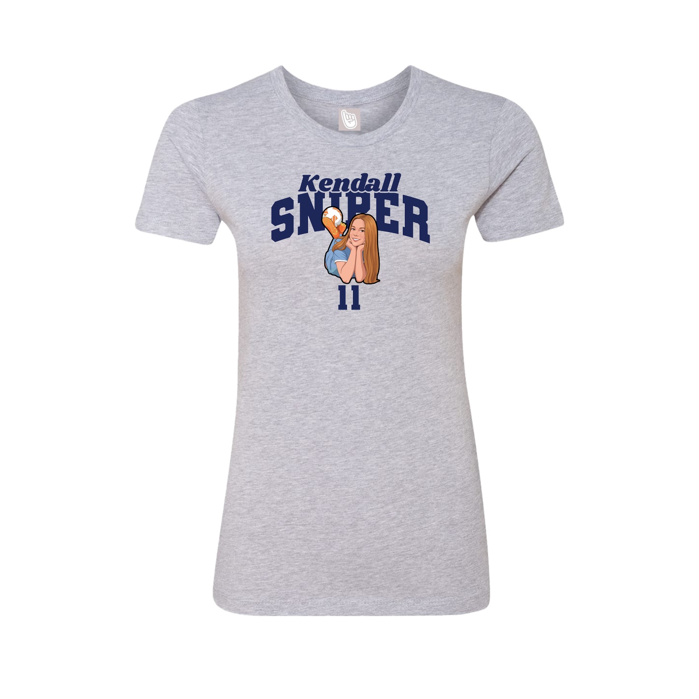 Fitted Women's Tee — Signature Arch in Grey