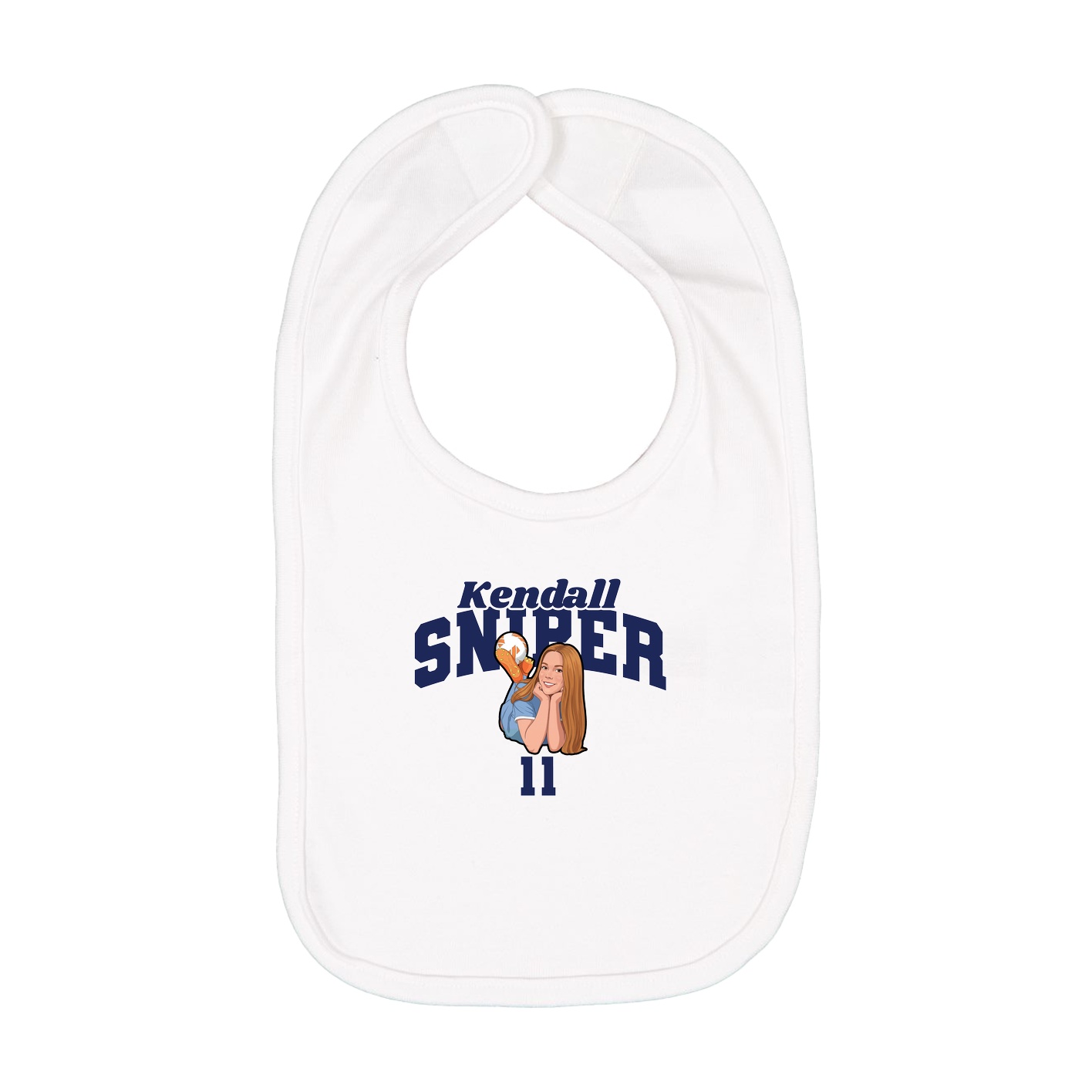 Infant Bib — Signature Arch in White
