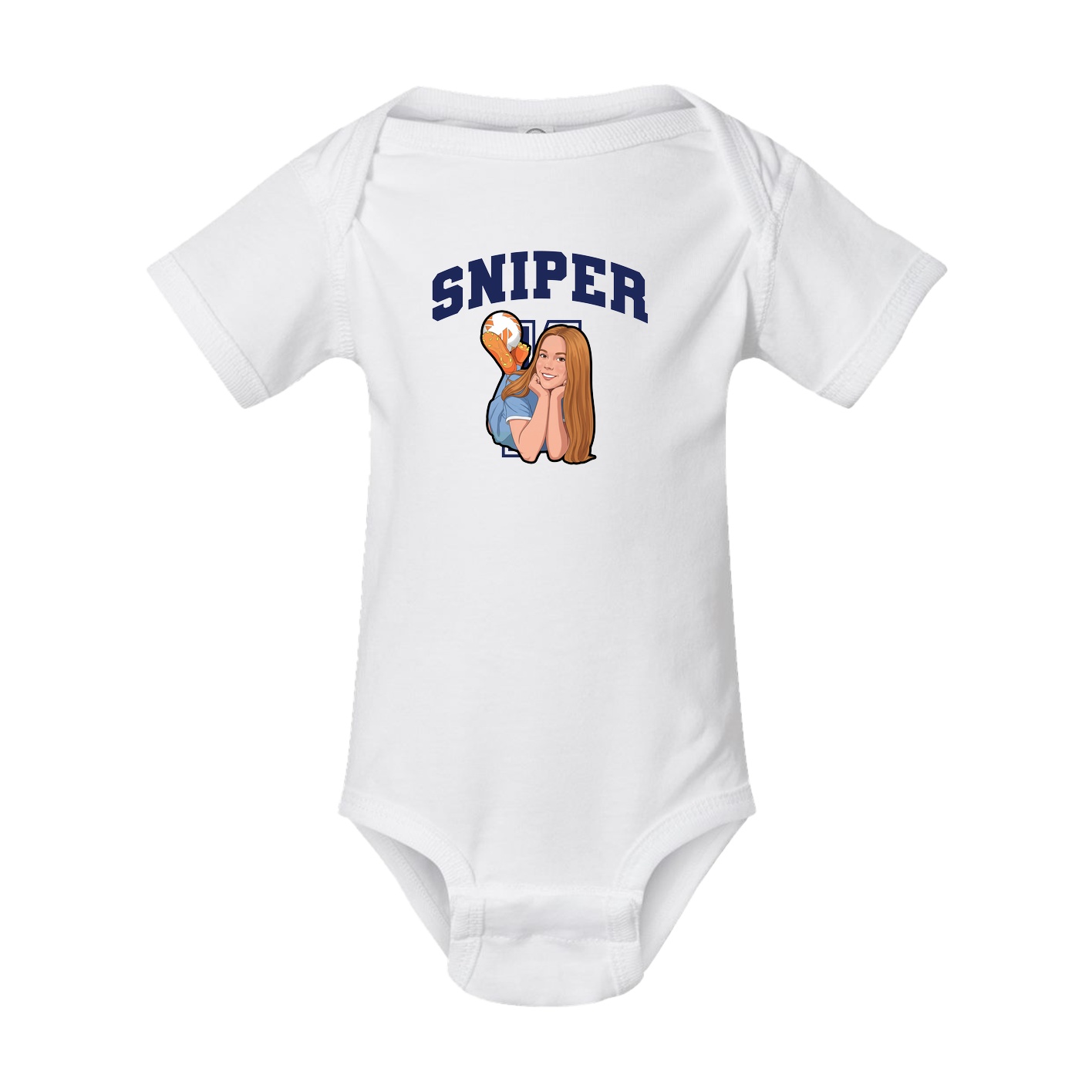 Baby Onesie — Number in White