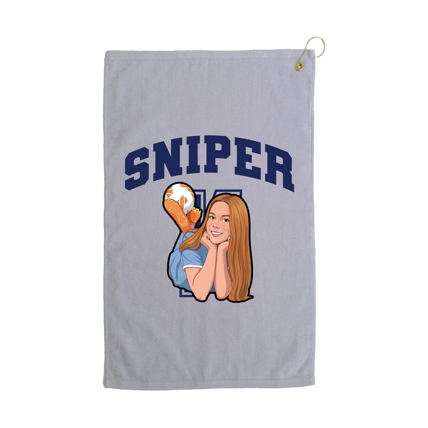 Golf Towel — Number in Grey
