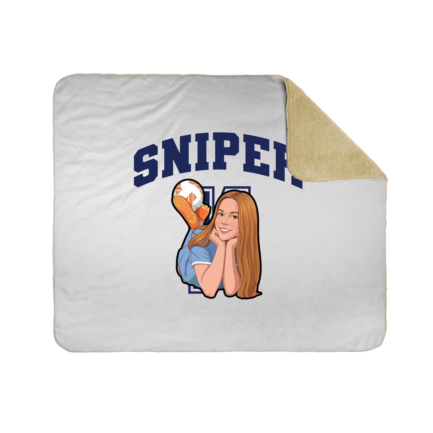 Throw Blanket — Number in White