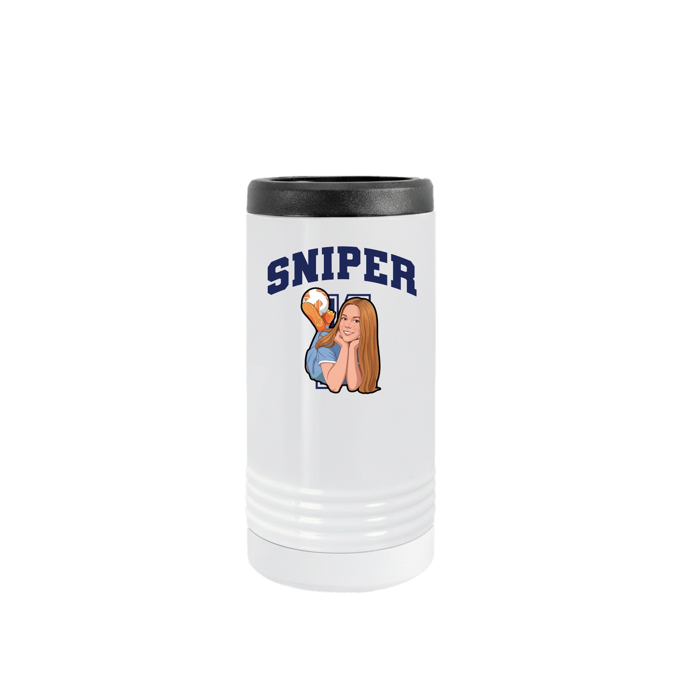 Slim Beverage Holder — Number in White