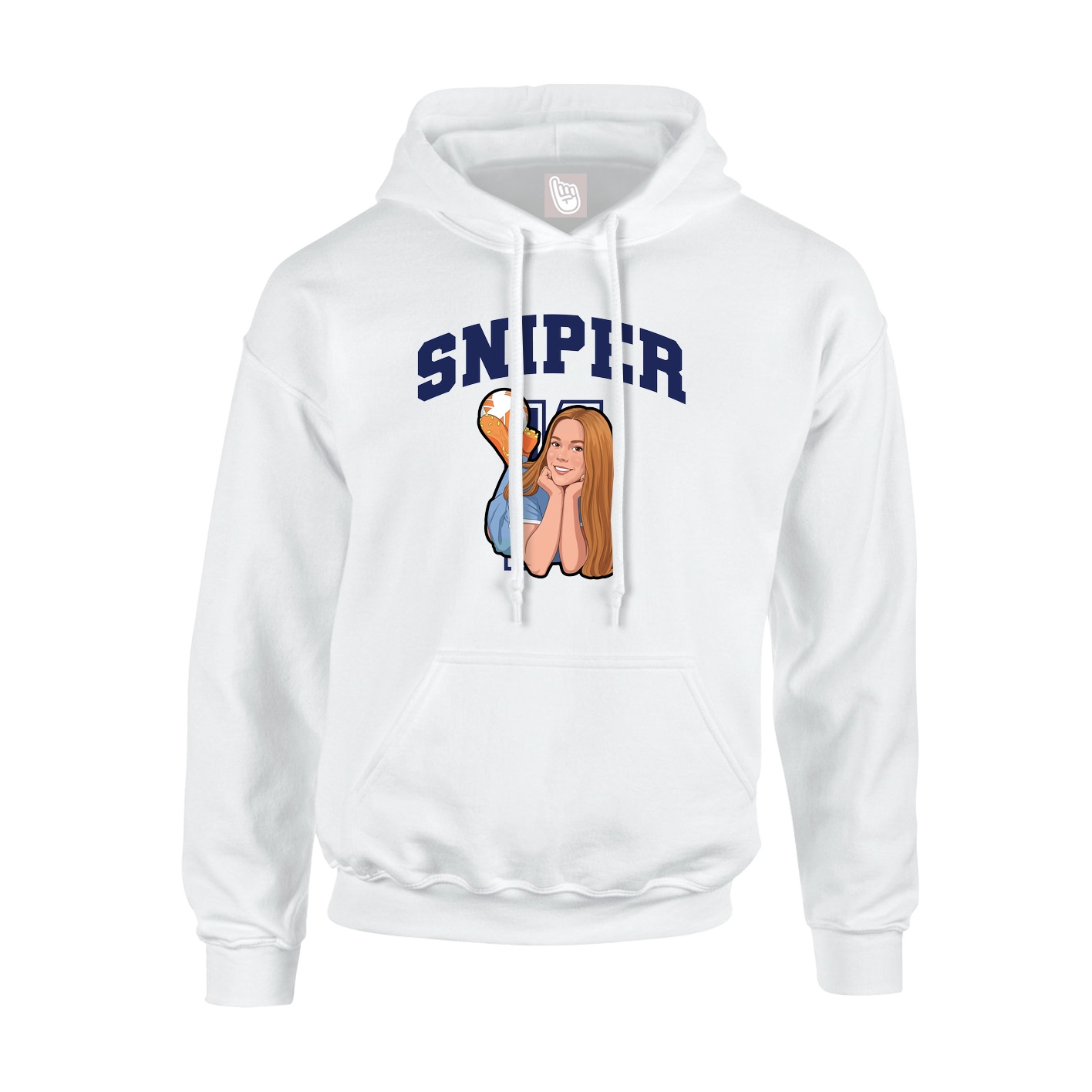 Youth Hoodie — Number in White