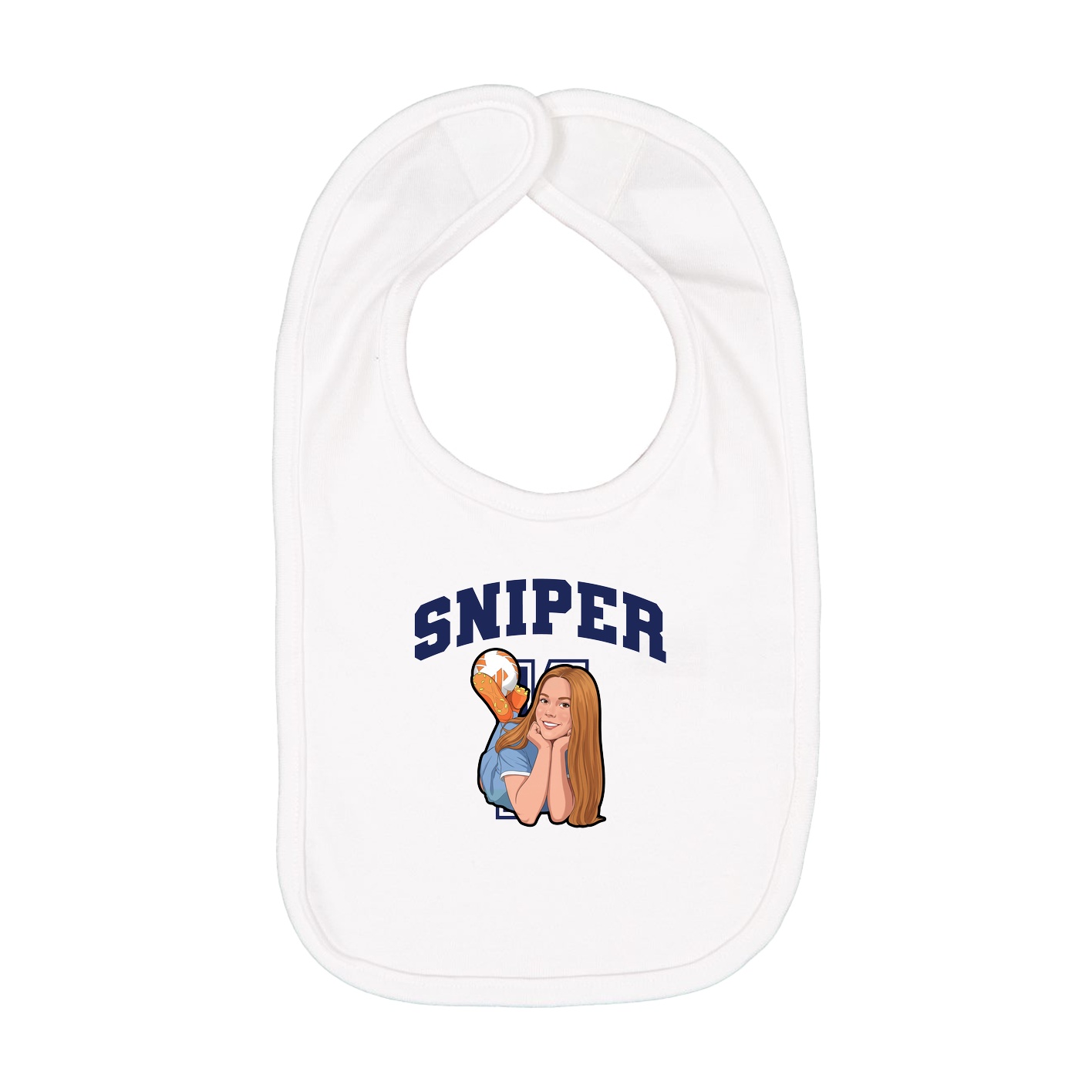 Infant Bib — Number in White