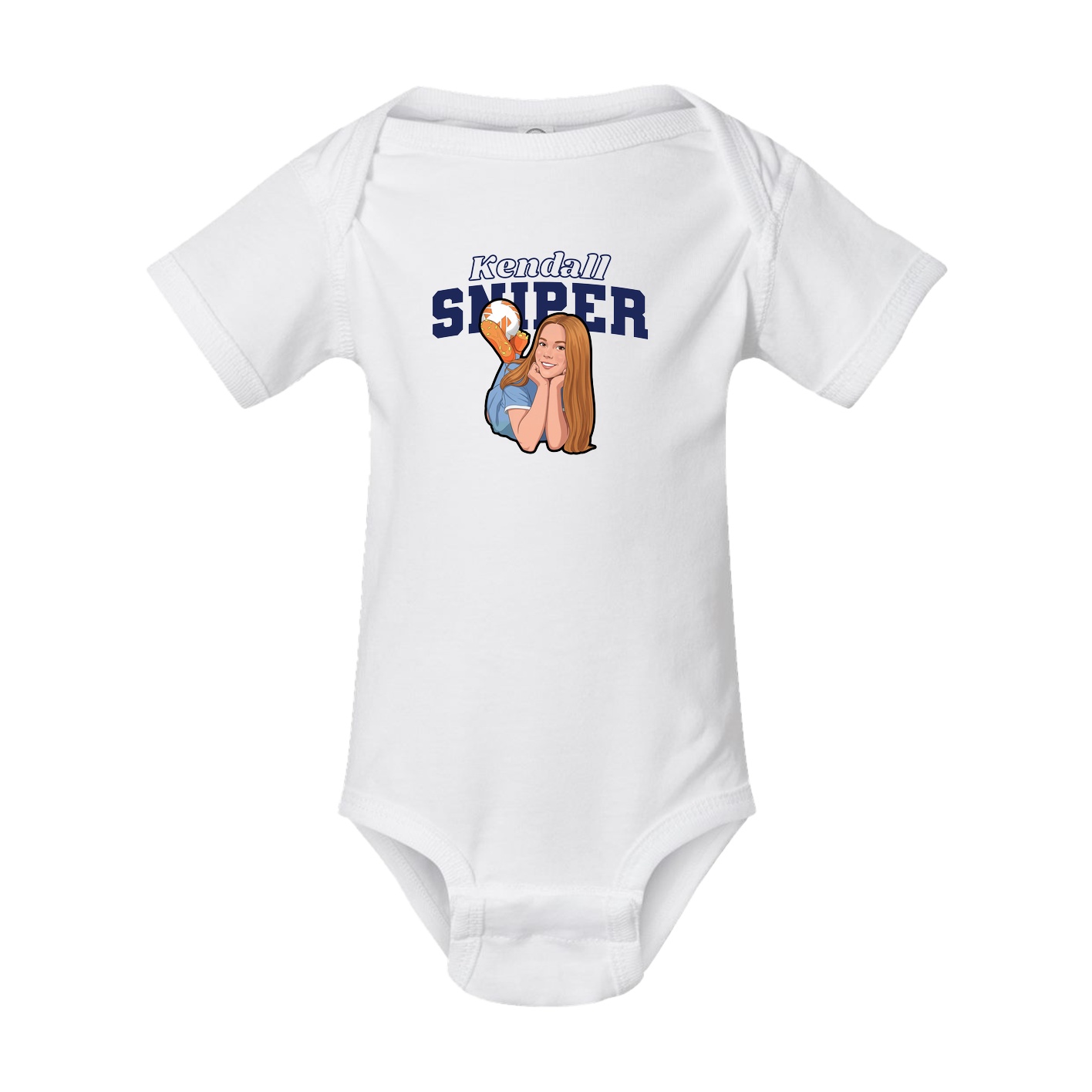 Baby Onesie — Name Arch in White