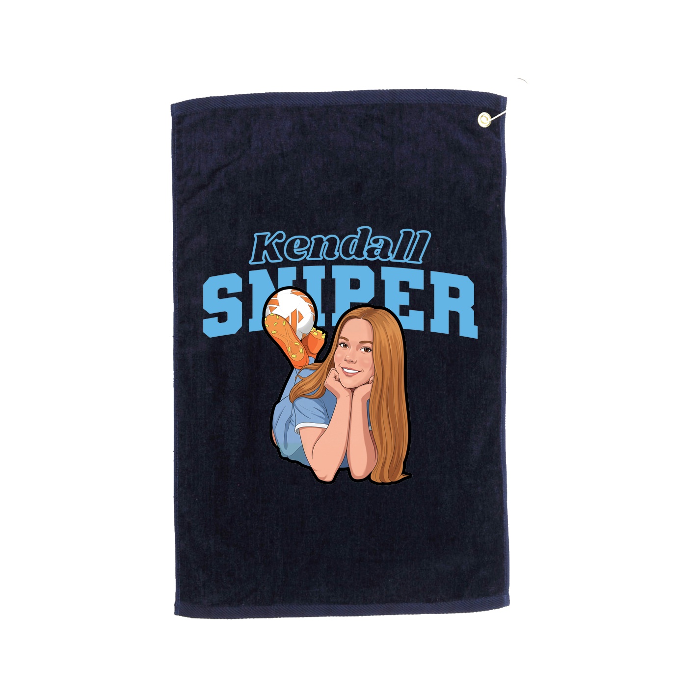 Golf Towel — Name Arch in Navy
