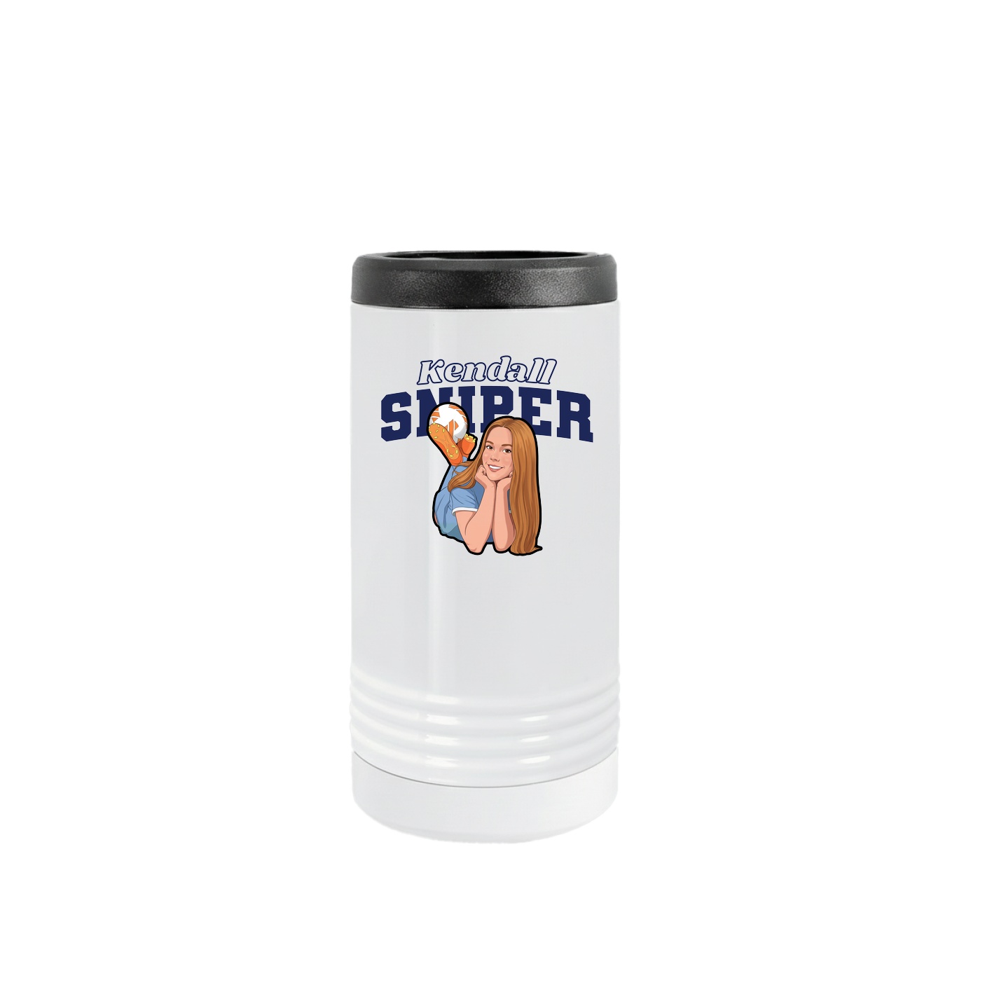 Slim Beverage Holder — Name Arch in White