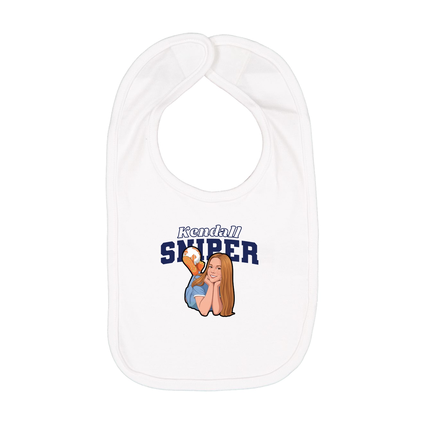 Infant Bib — Name Arch in White