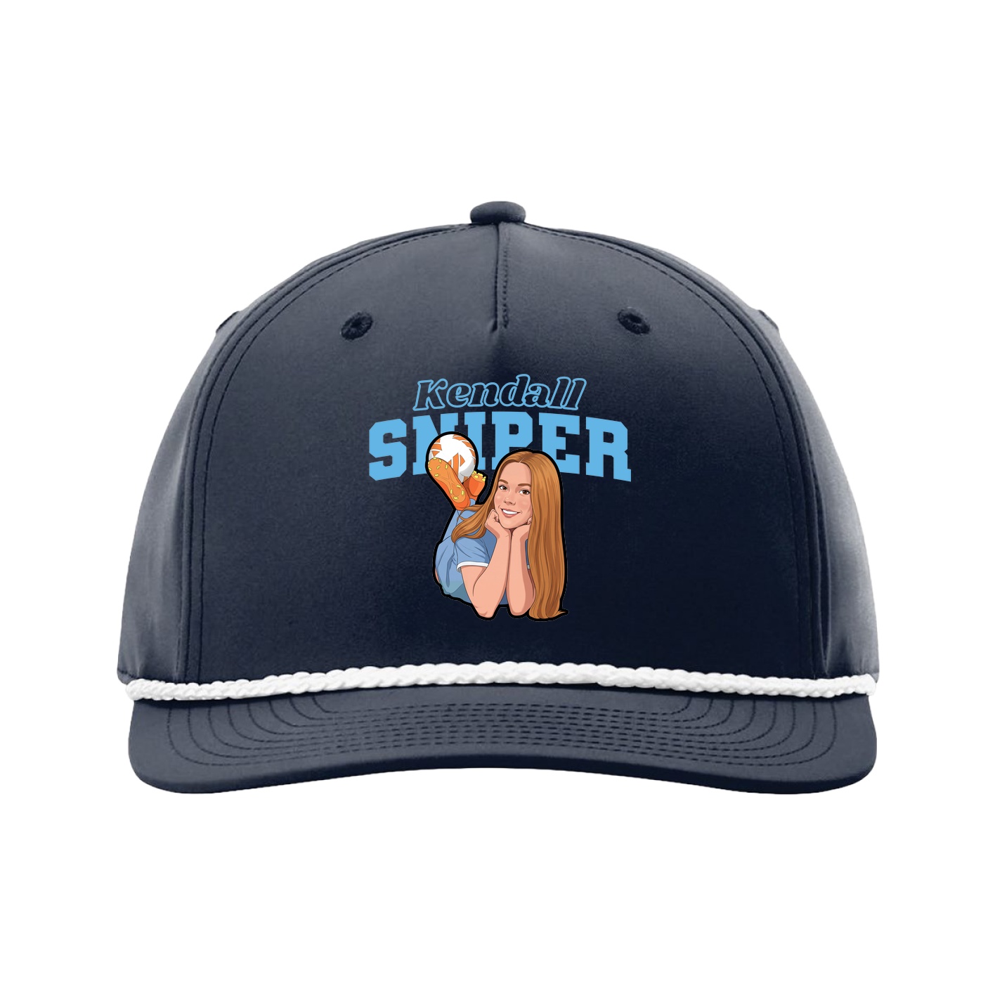 Five-Panel Classic Rope Cap — Name Arch in Navy