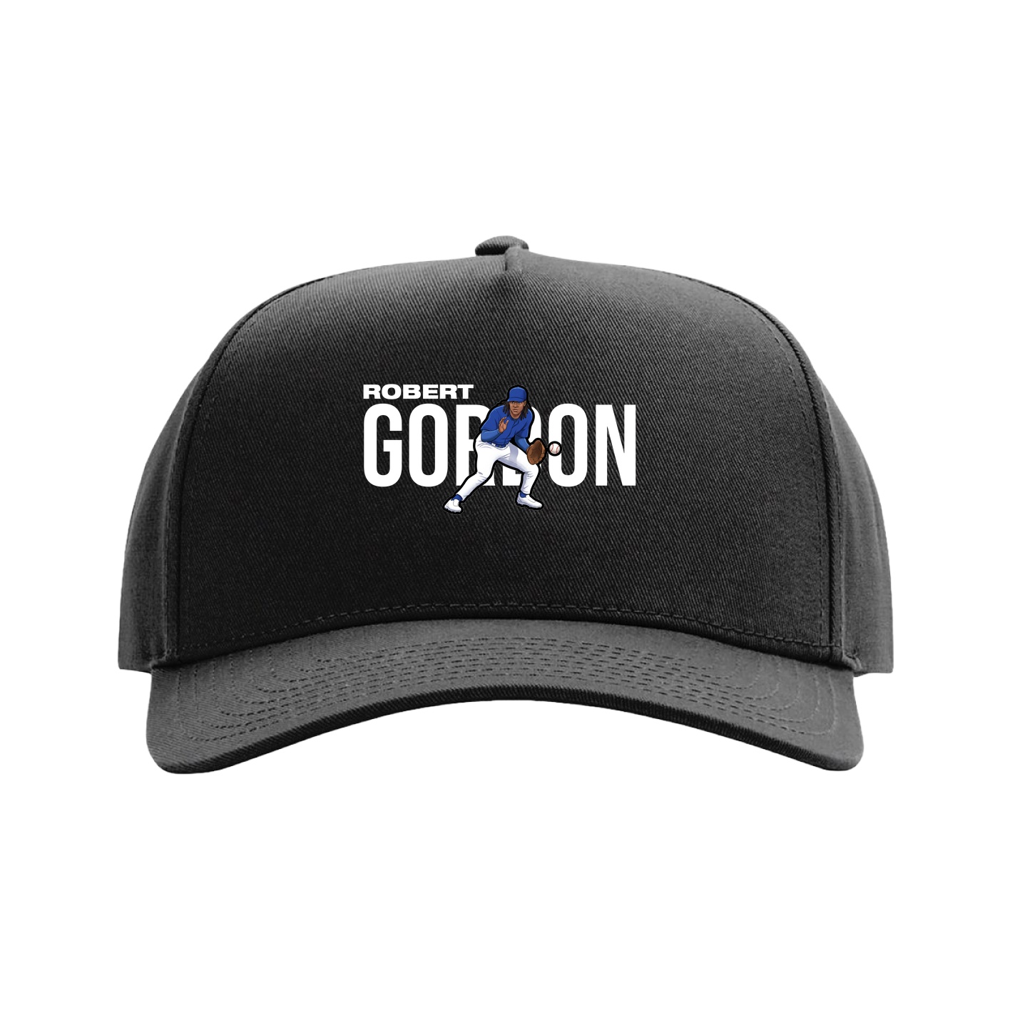 Full Fabric Five-Panel Champ Cap — Player Name in Black