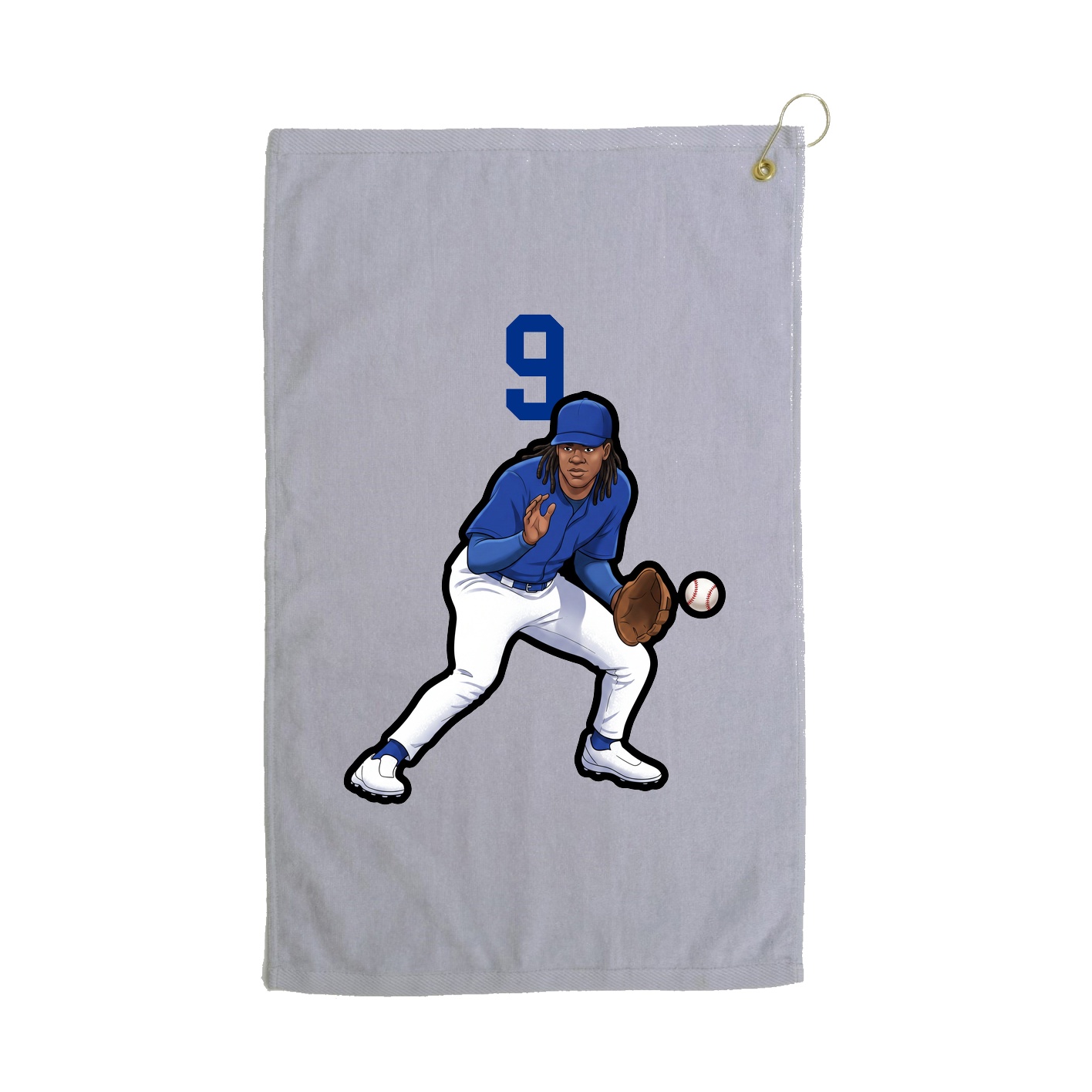 Golf Towel — Number Top in Grey