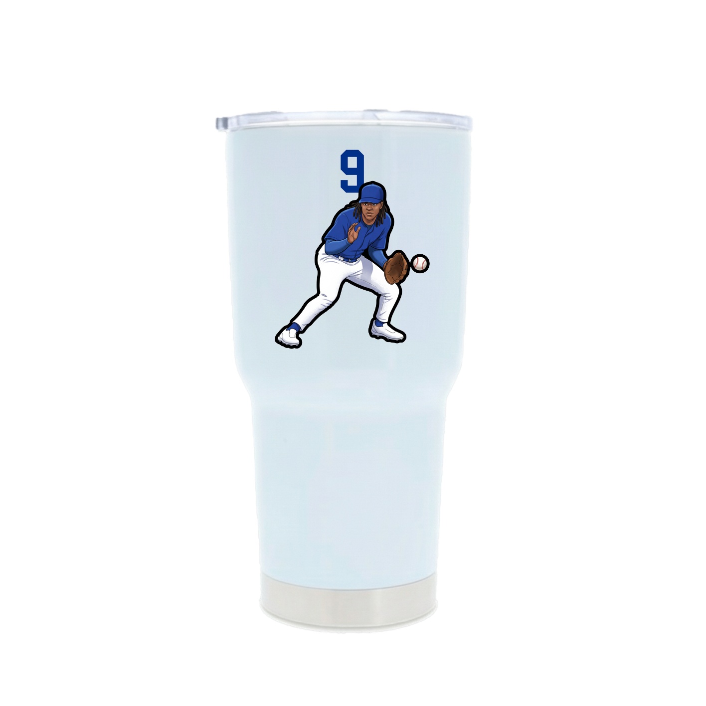 30oz Stainless Steel Tumbler — Number Top in White