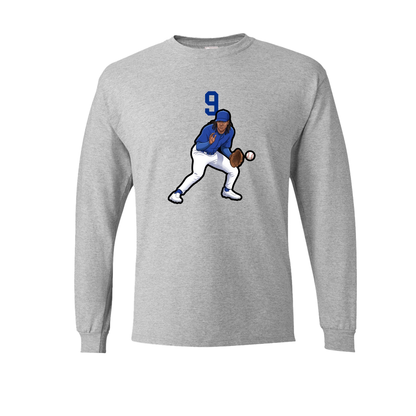 Long Sleeve Tee — Number Top in Grey