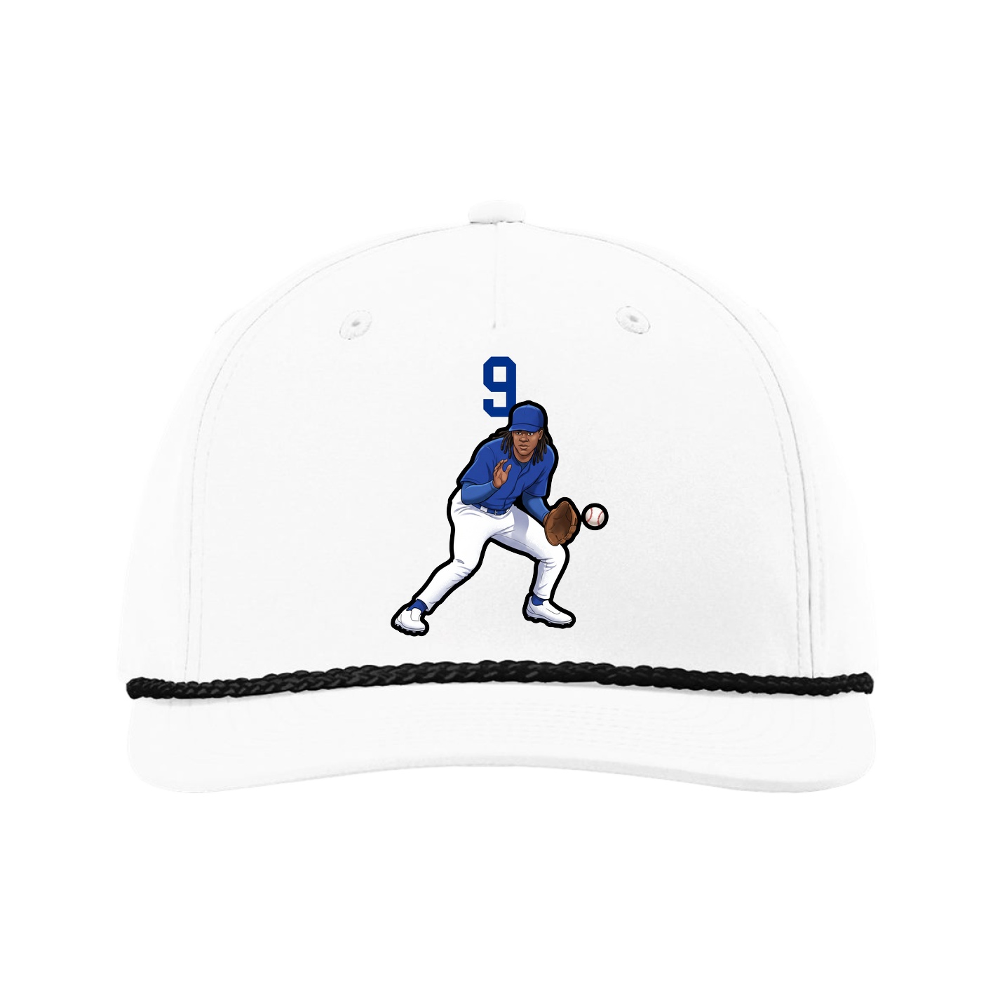 Five-Panel Classic Rope Cap — Number Top in White