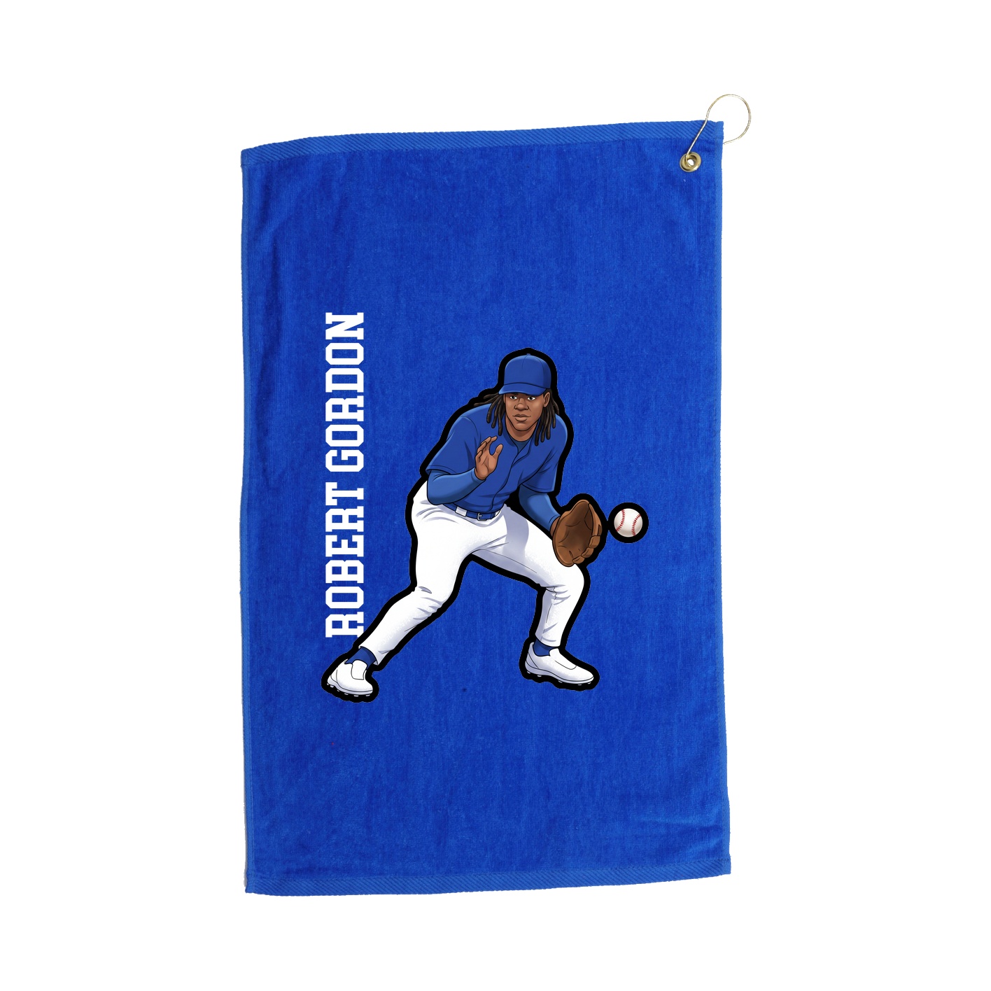 Golf Towel — Name Vertical in Royal