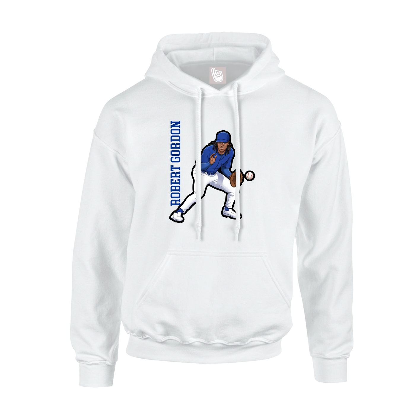 Youth Hoodie — Name Vertical in White