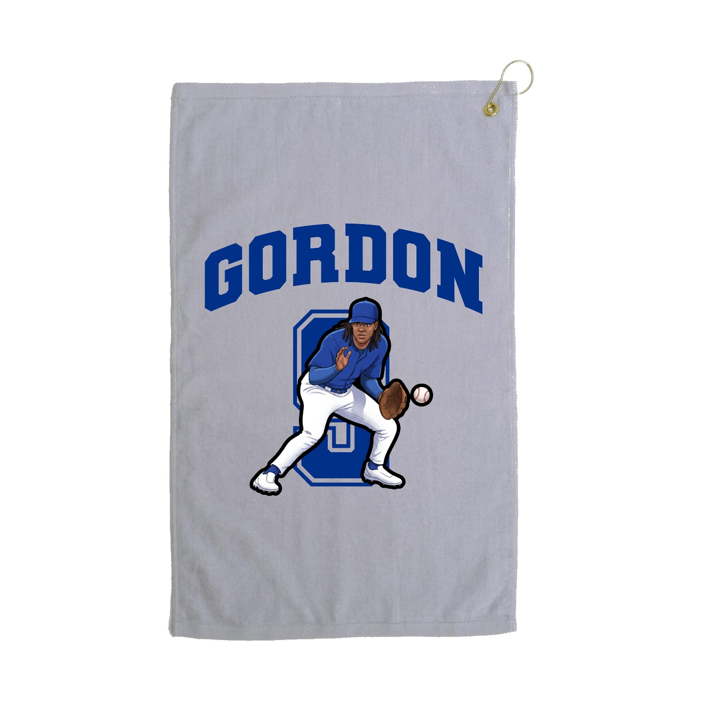 Golf Towel — Number in Grey