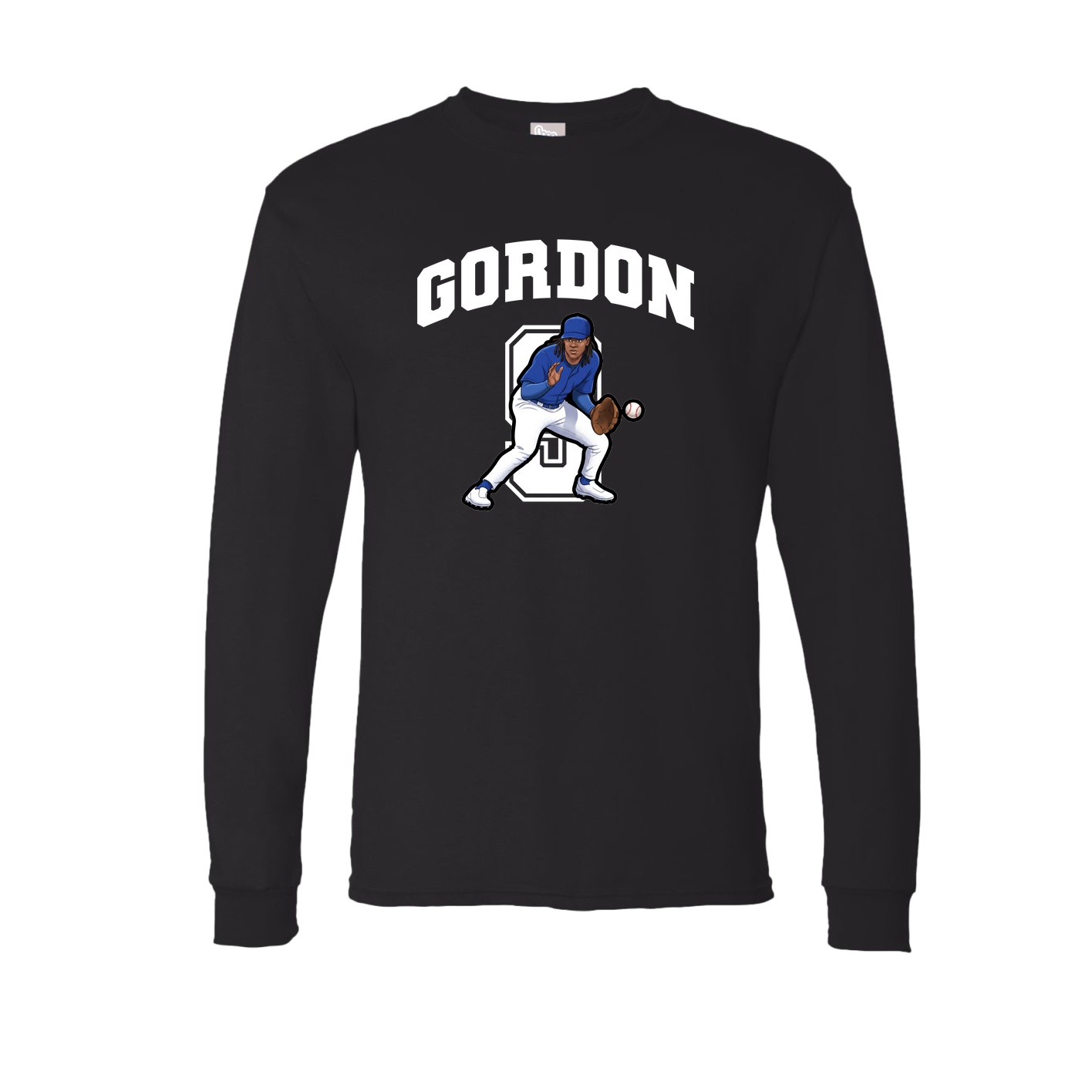 Long Sleeve Tee — Number in Black