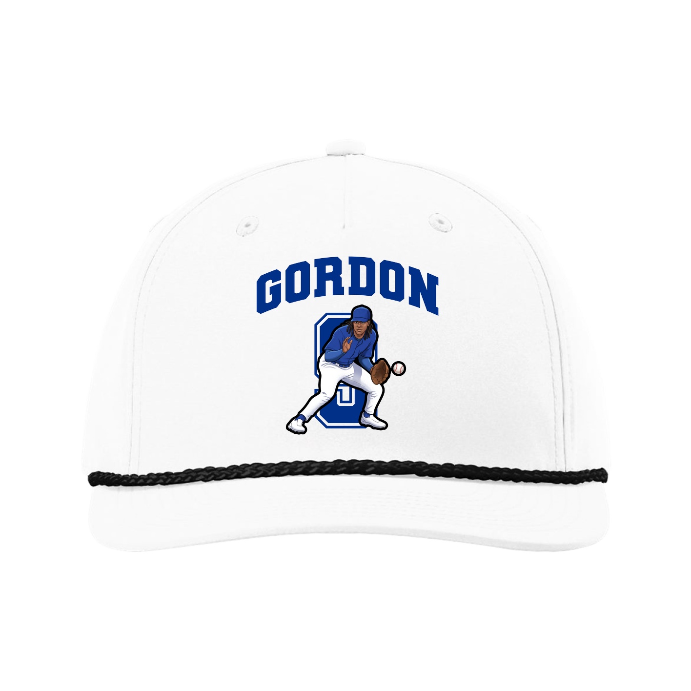 Five-Panel Classic Rope Cap — Number in White
