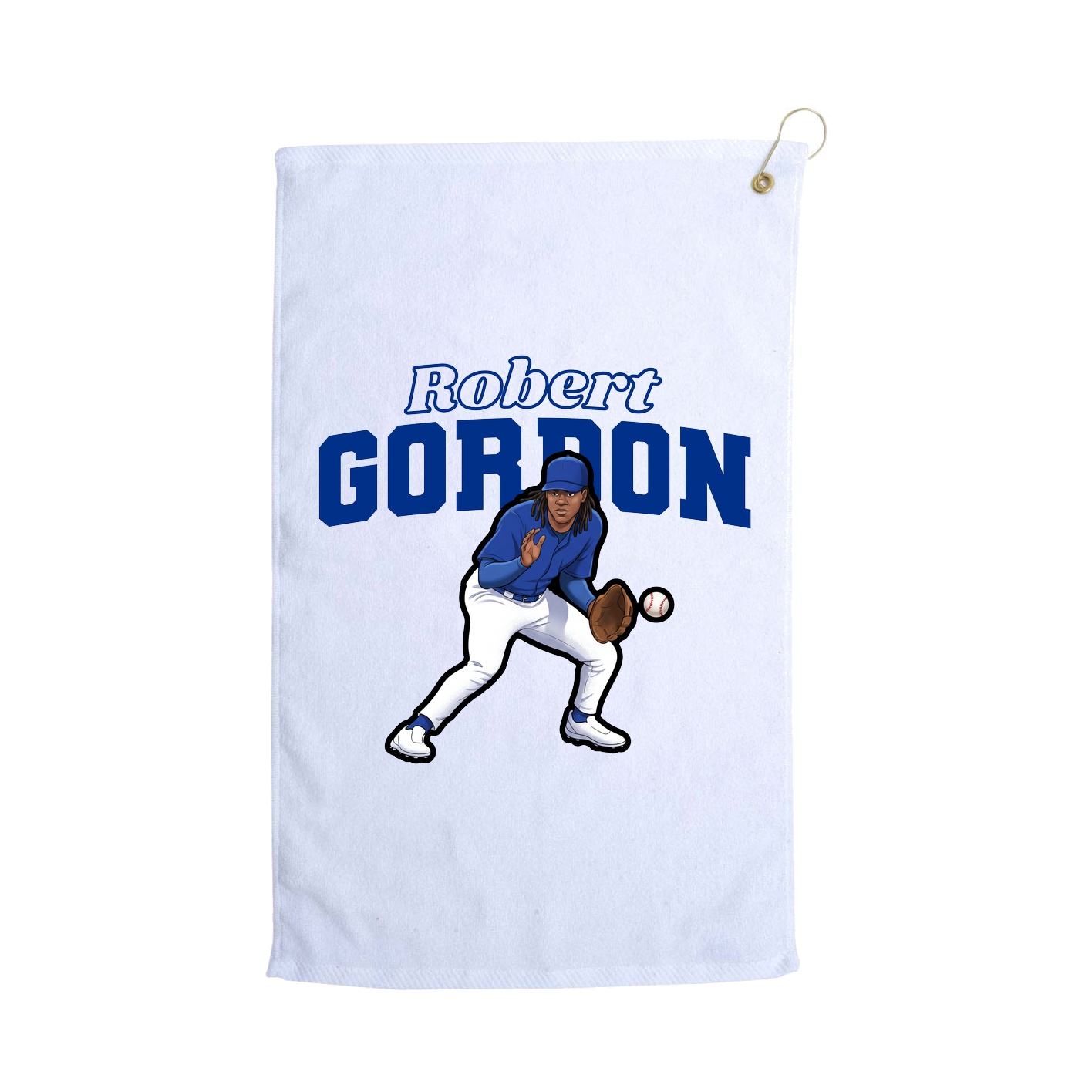 Golf Towel — Name Arch in White