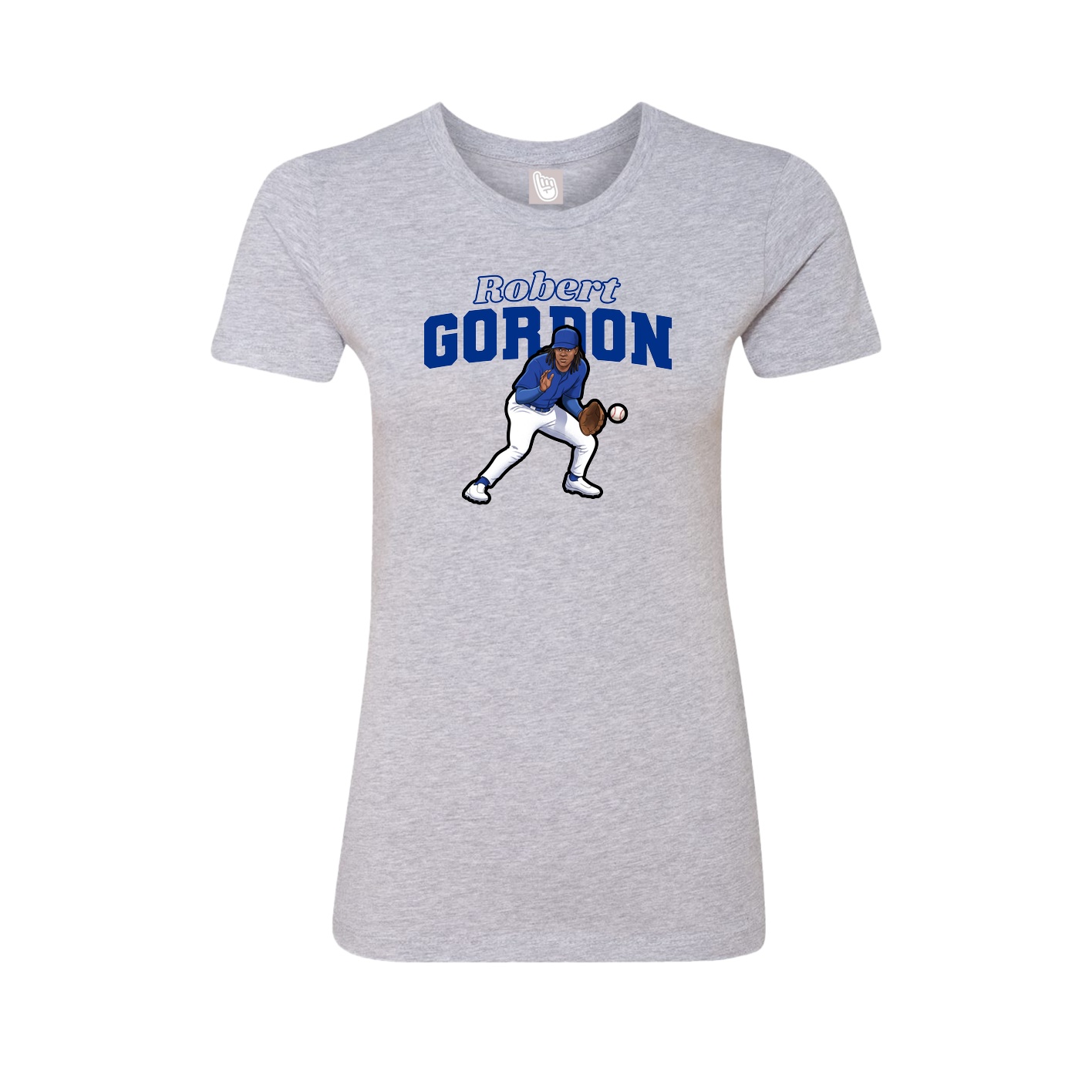 Fitted Women's Tee — Name Arch in Grey