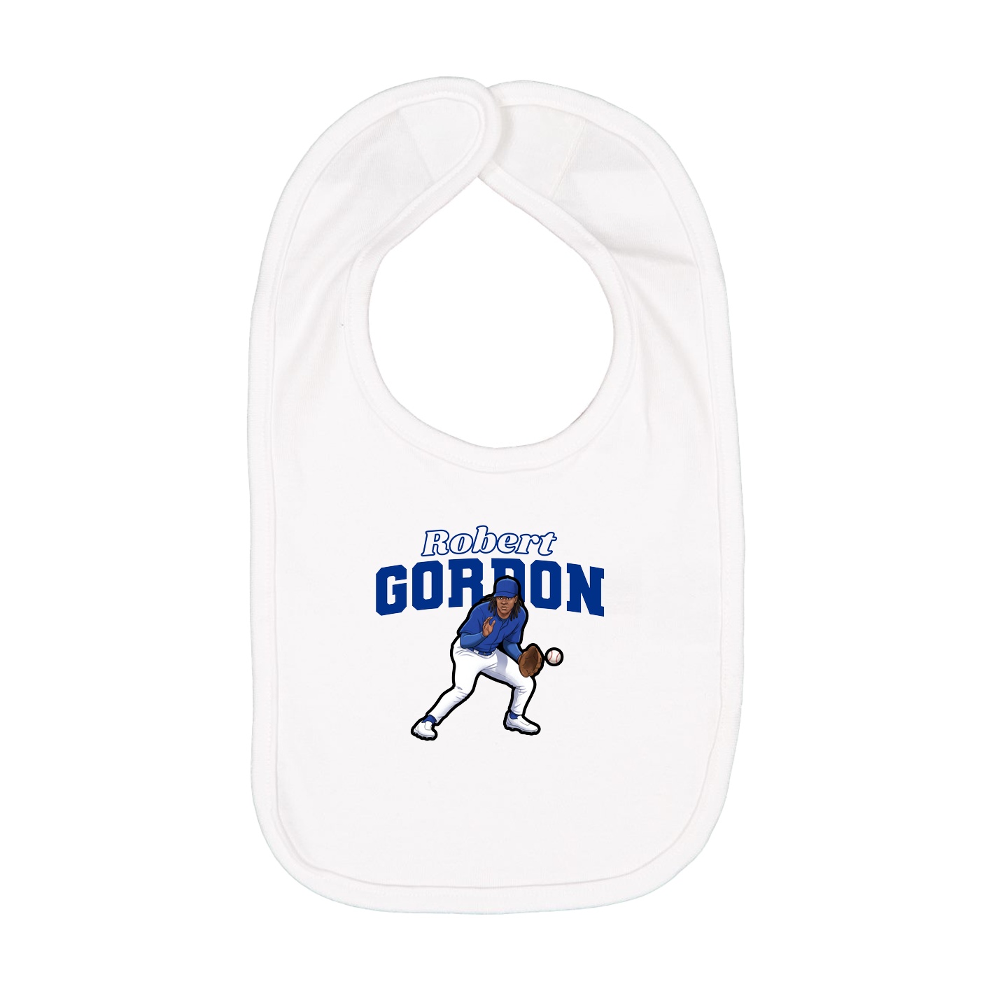 Infant Bib — Name Arch in White
