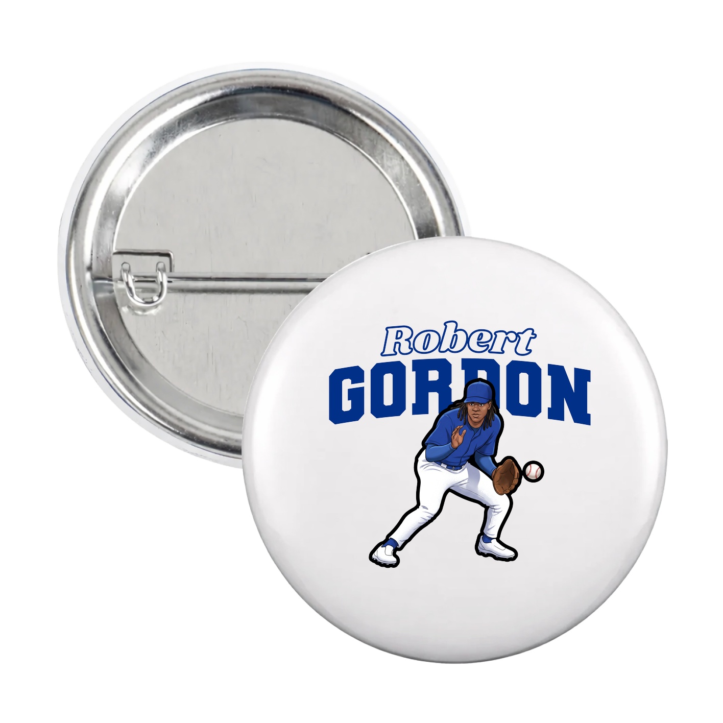 Game Day Button — Name Arch in White