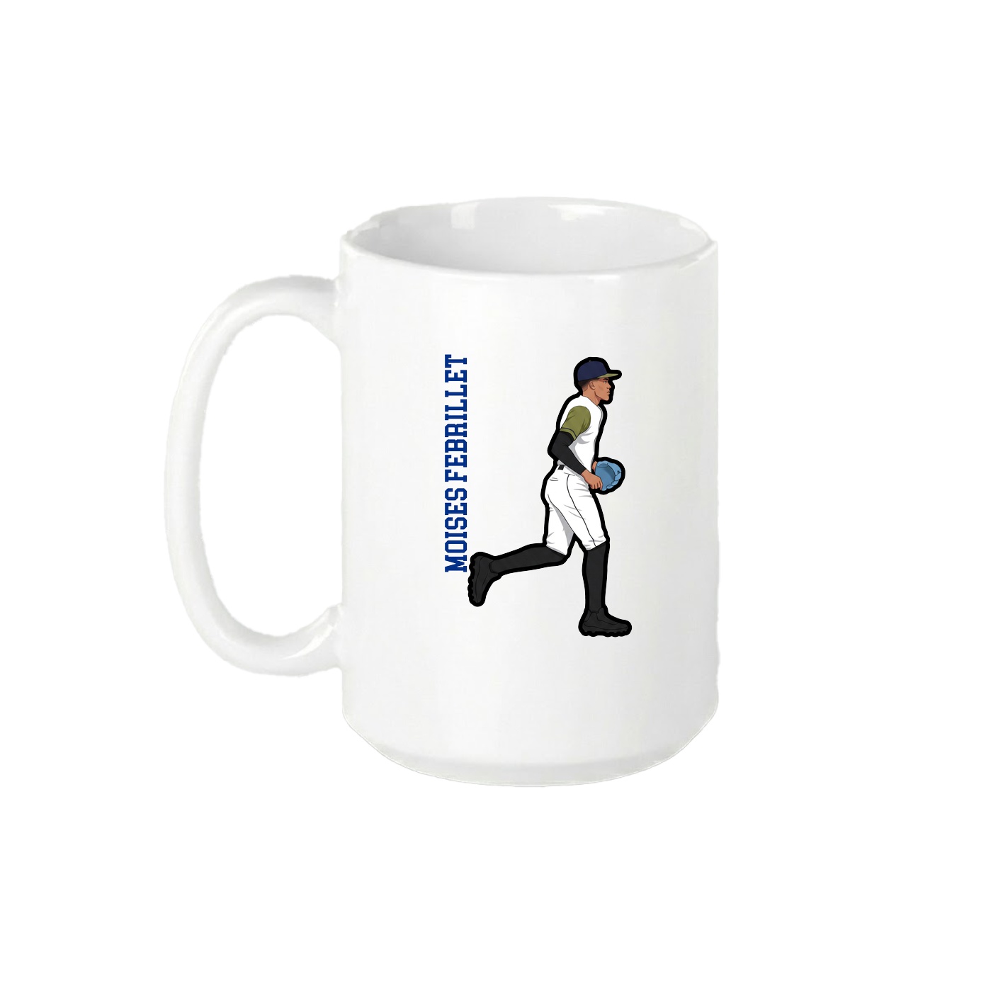 15oz Coffee Mug — Name Vertical in White