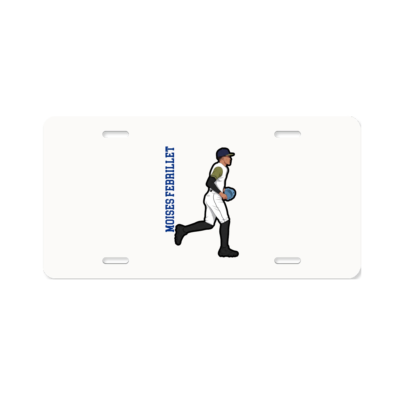 License Plate — Name Vertical in Classic