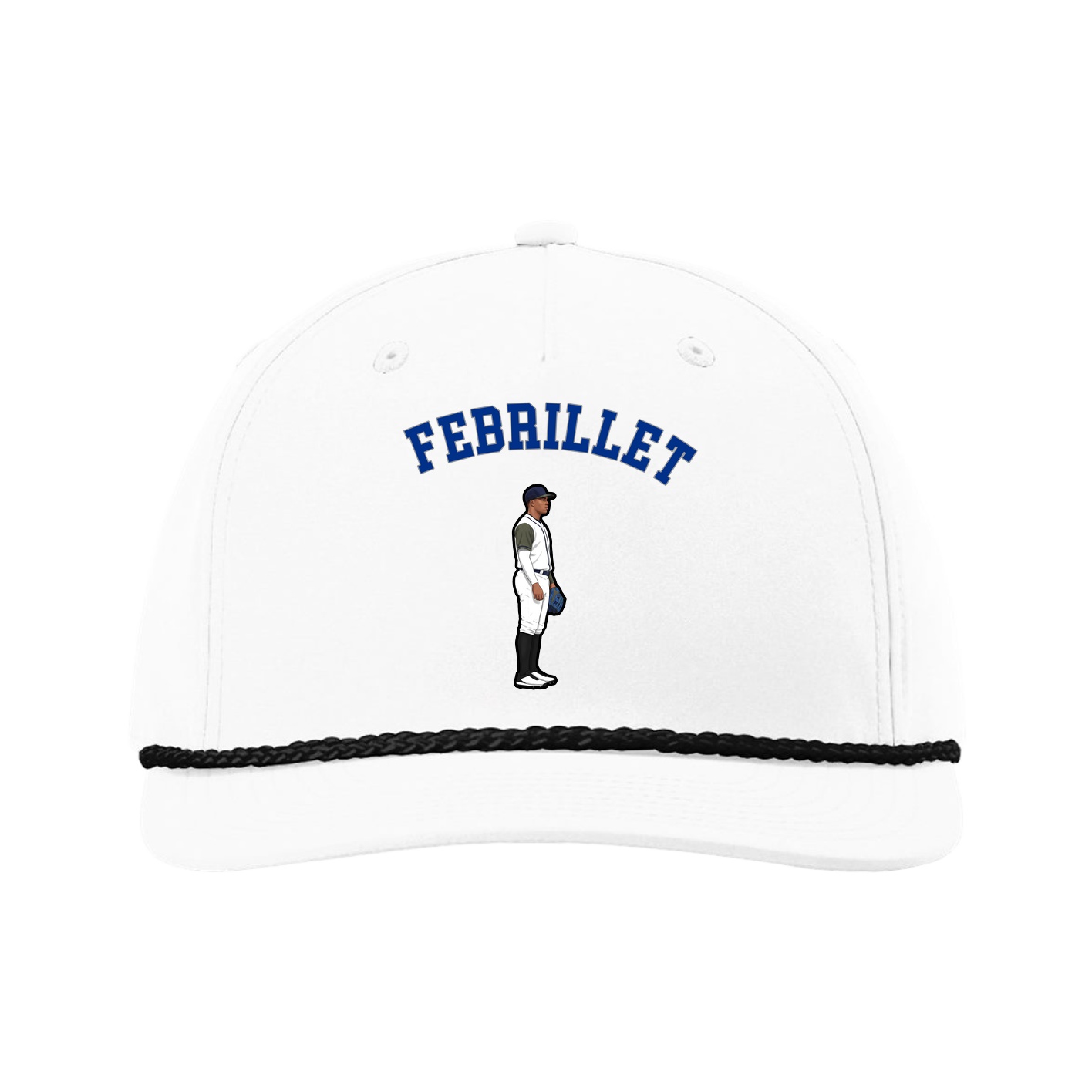 Five-Panel Classic Rope Cap — Shirsey Arch in White