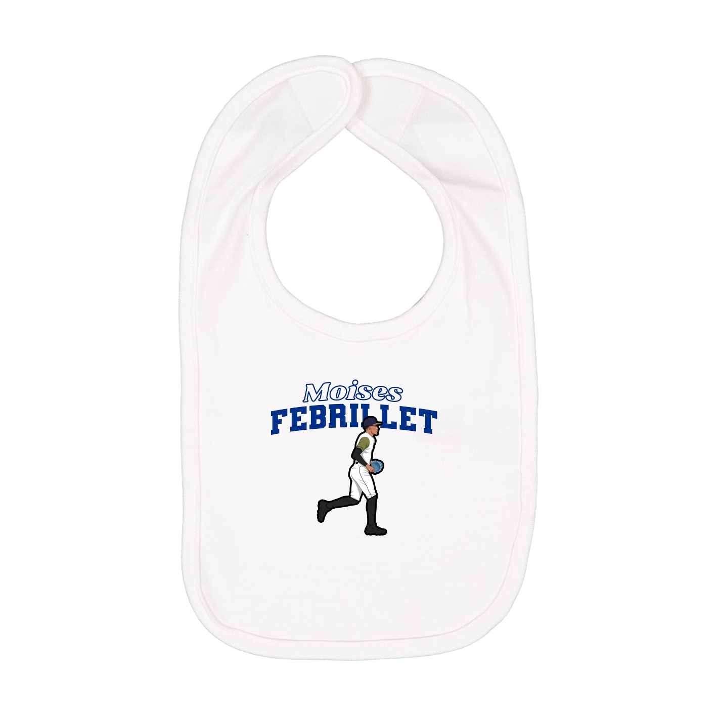 Infant Bib — Name Arch in White