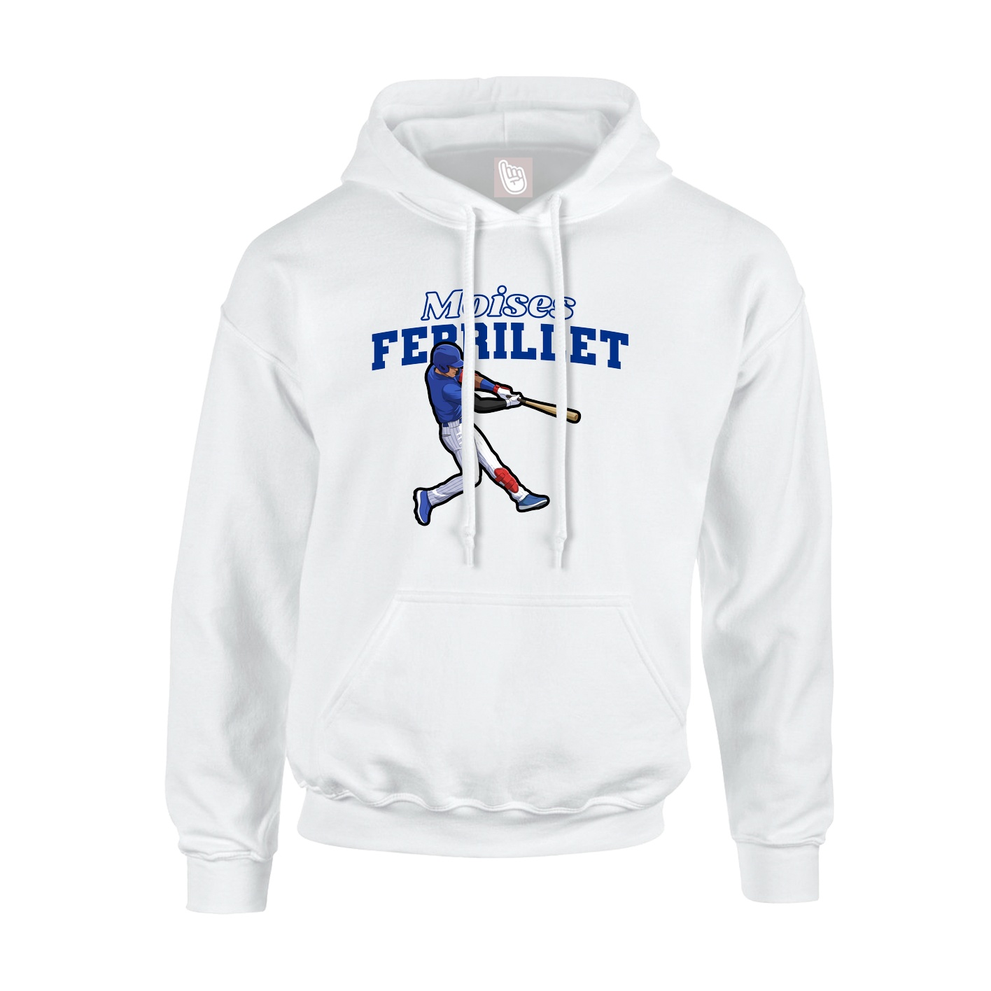 Youth Hoodie — Name Arch in White