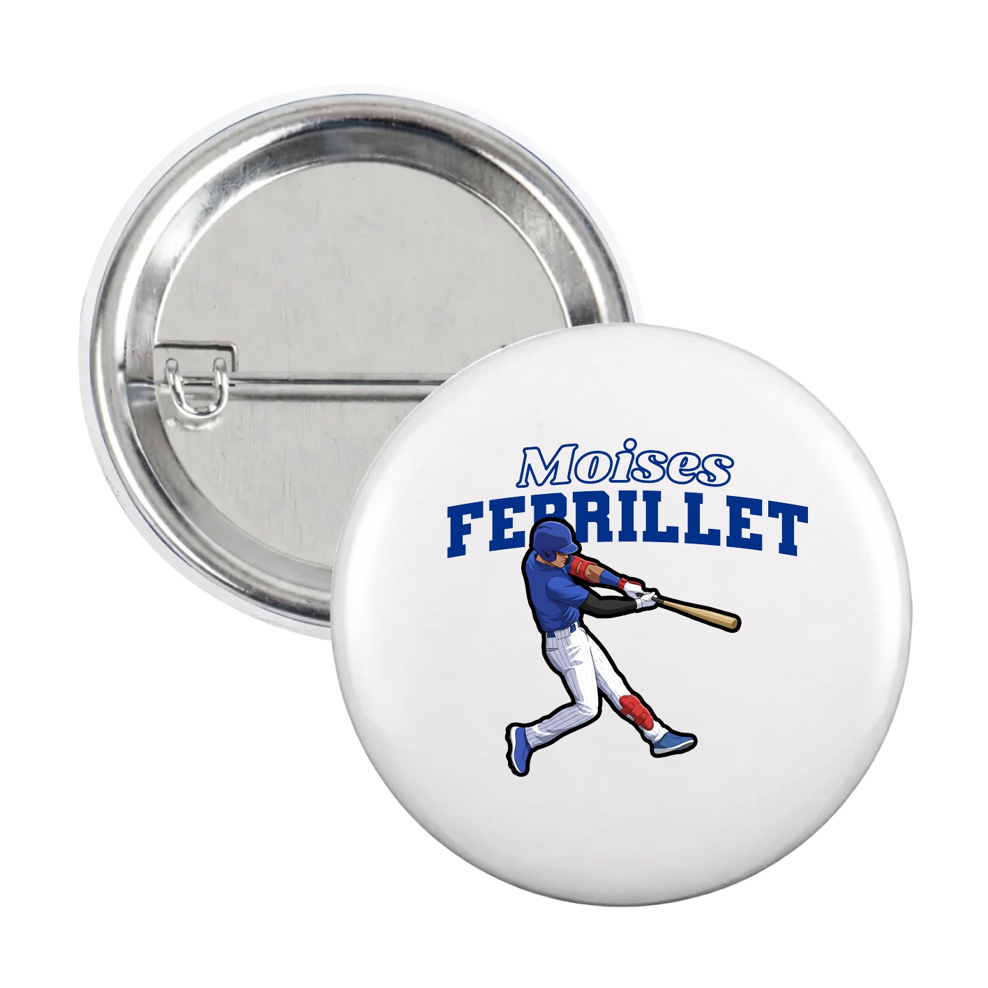 Game Day Button — Name Arch in White