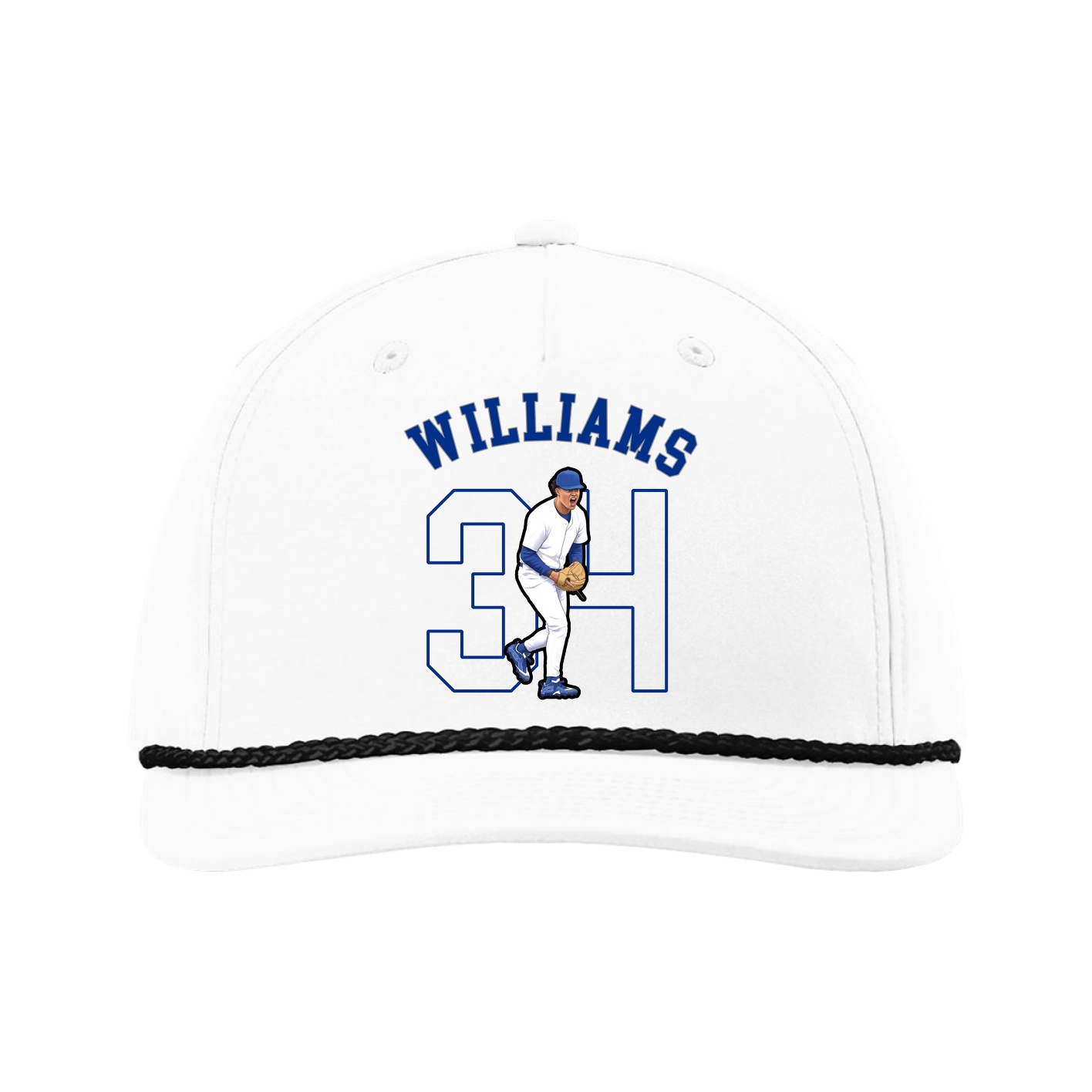 Five-Panel Classic Rope Cap — Shirsey Arch in White
