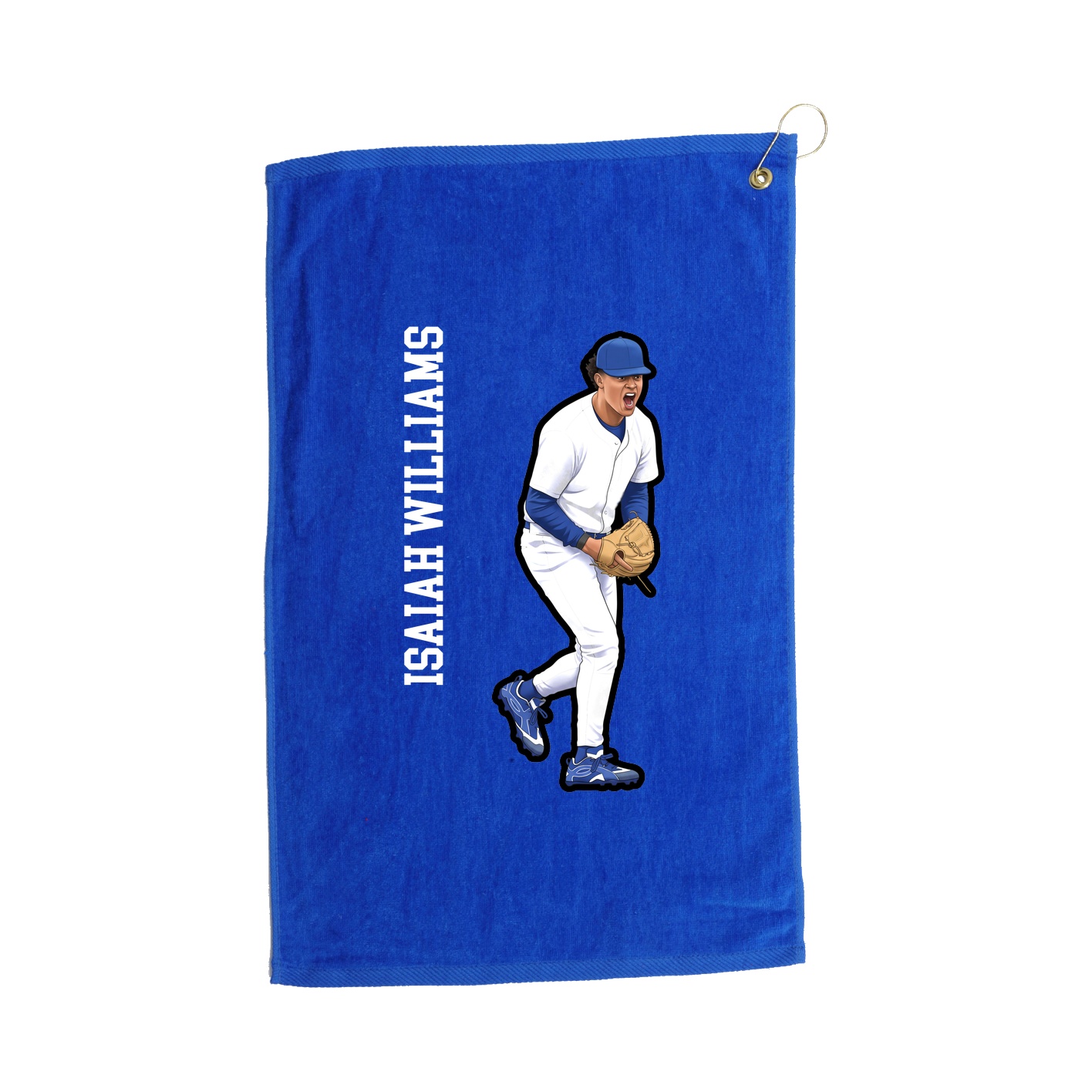 Golf Towel — Name Vertical in Royal