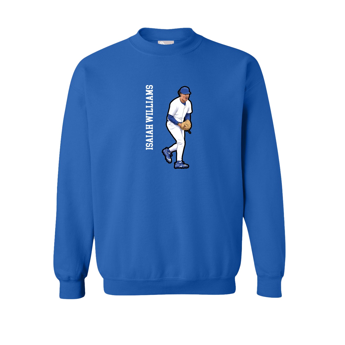 Fleece Crew — Name Vertical in Royal