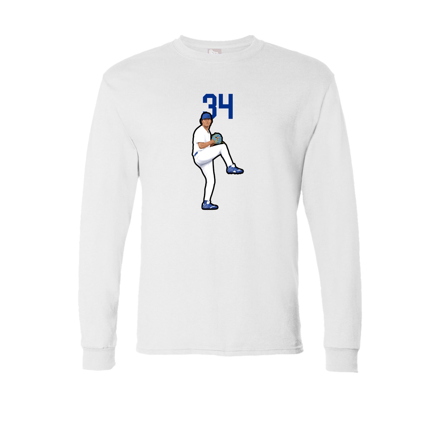 Long Sleeve Tee — Number Top in White