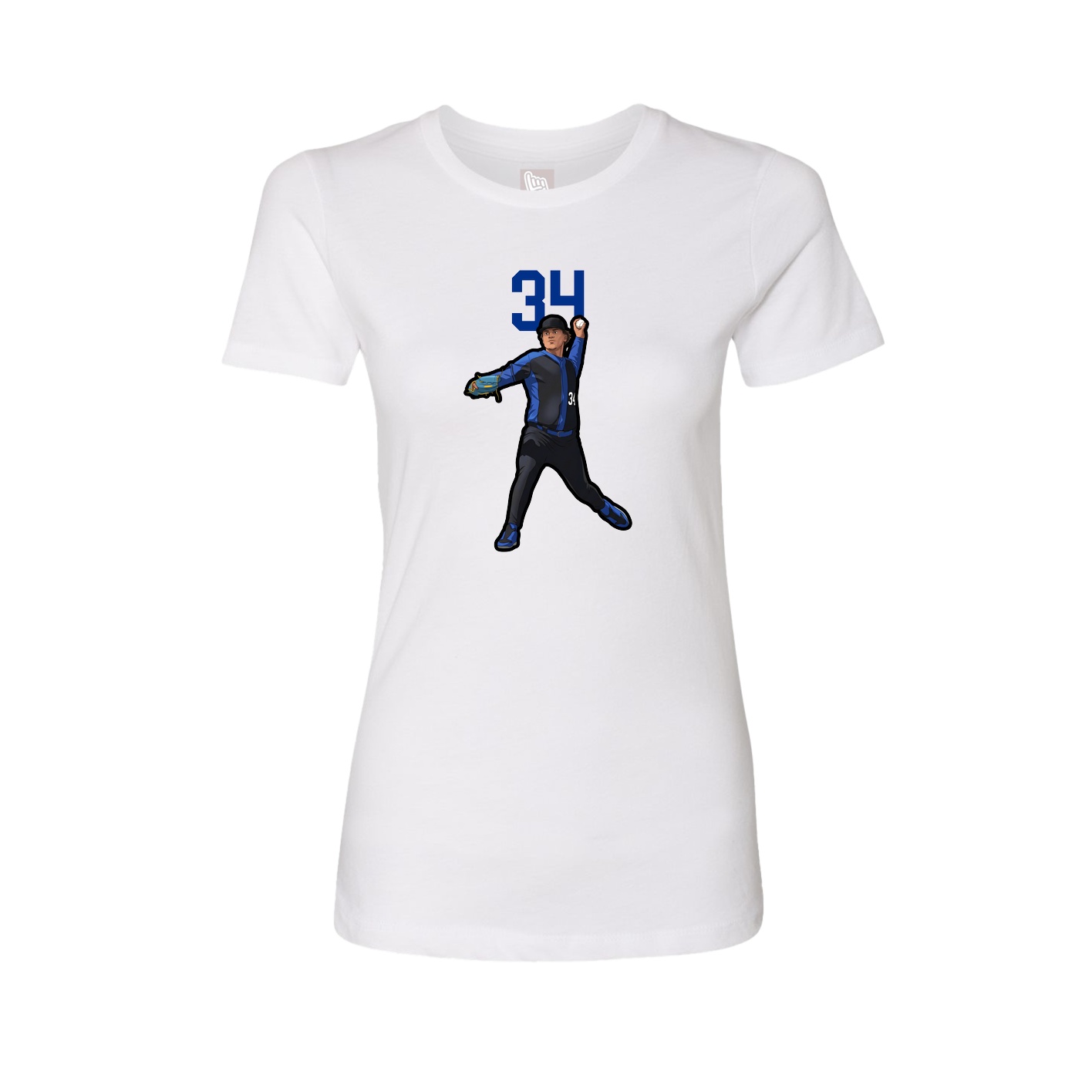Fitted Women's Tee — Number Top in White