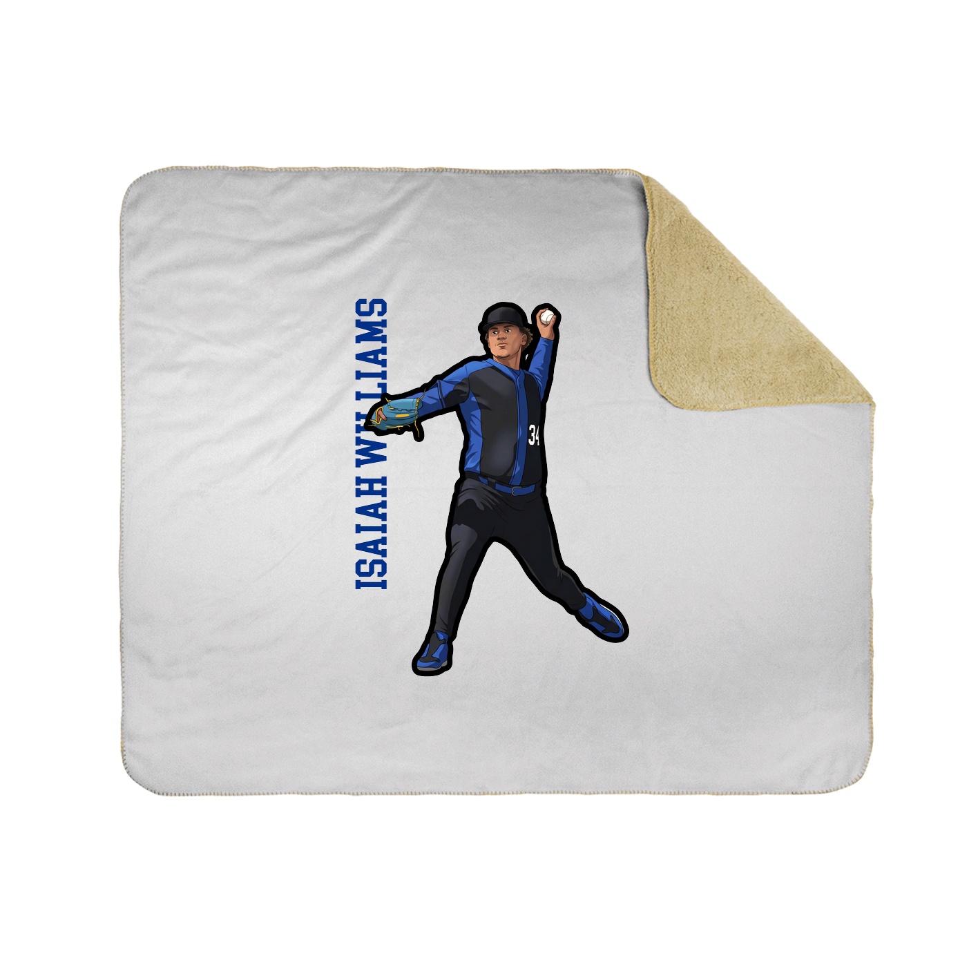 Throw Blanket — Name Vertical in White