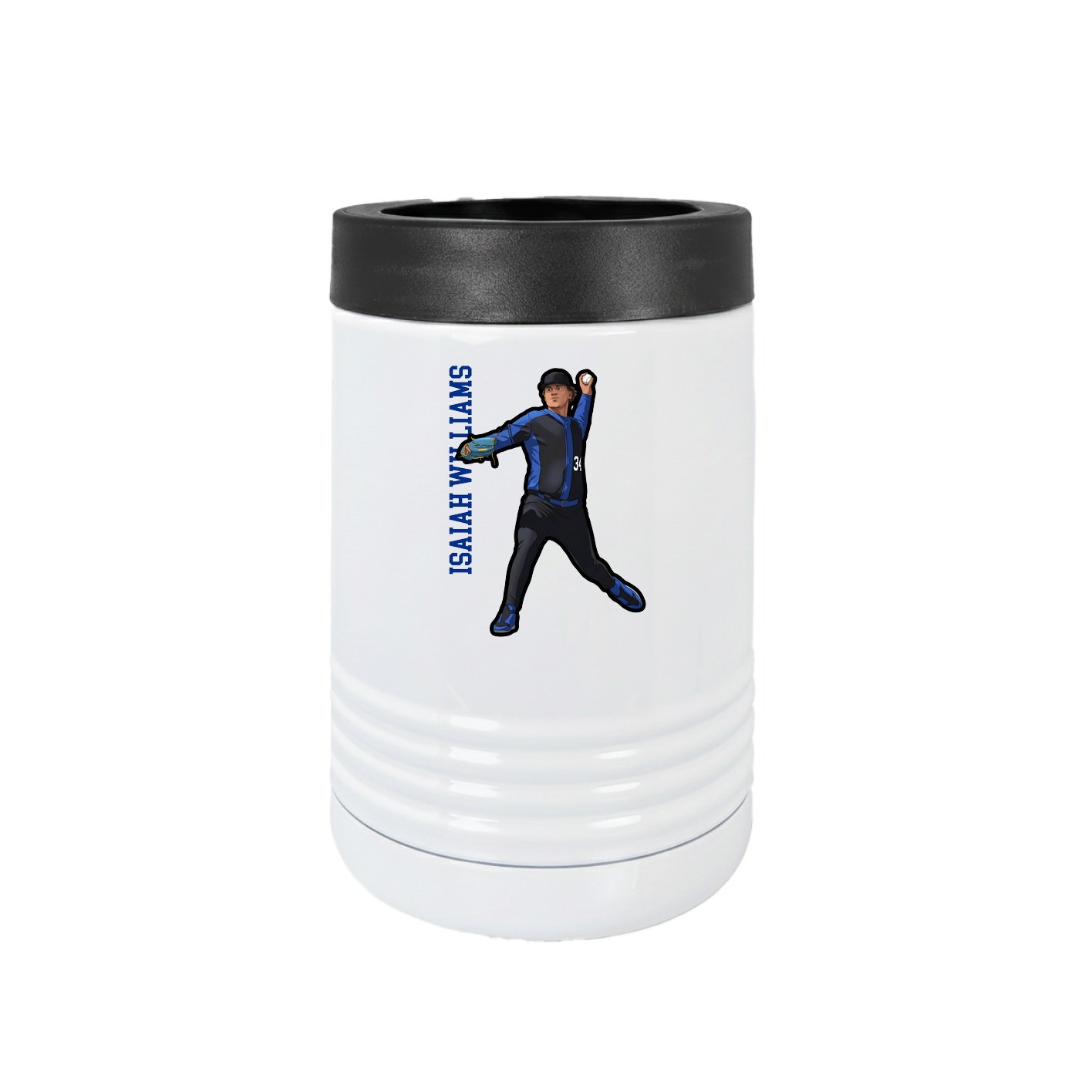 Beverage Holder — Name Vertical in White