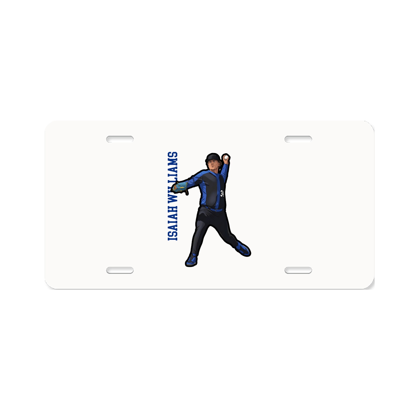 License Plate — Name Vertical in Classic