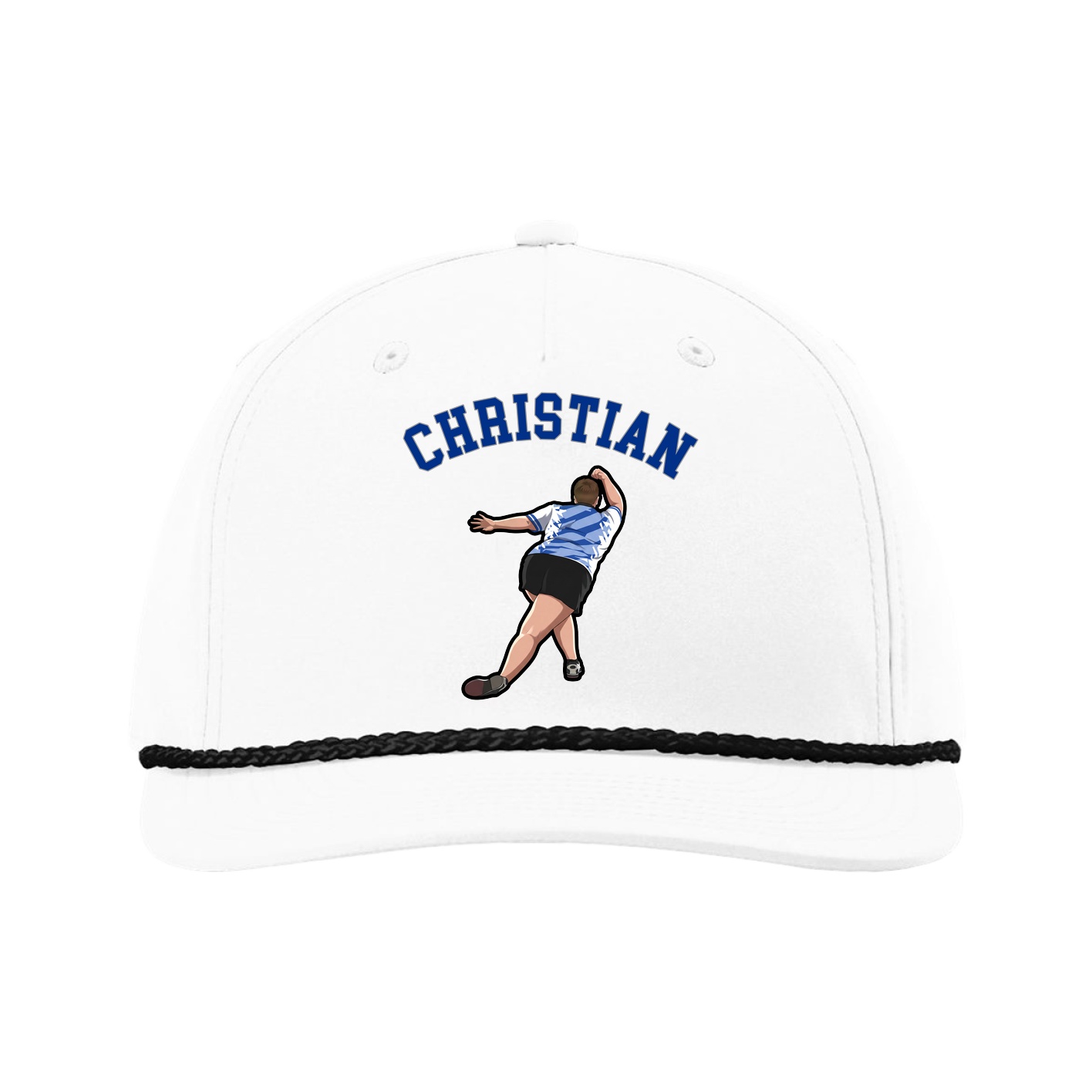 Five-Panel Classic Rope Cap — Shirsey Arch in White