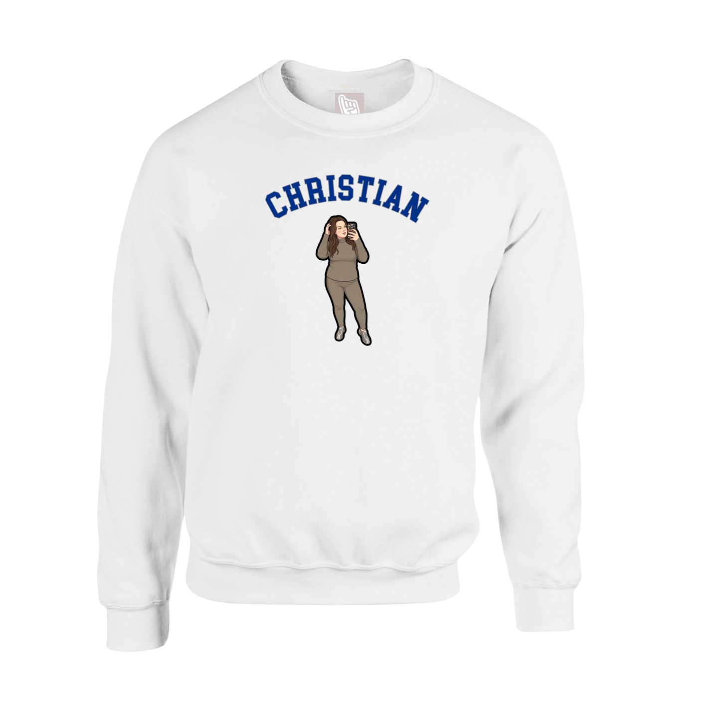 Fleece Crew — Shirsey Arch in White