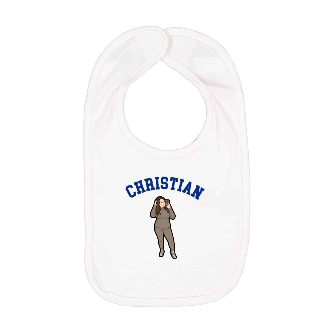 Infant Bib — Shirsey Arch in White