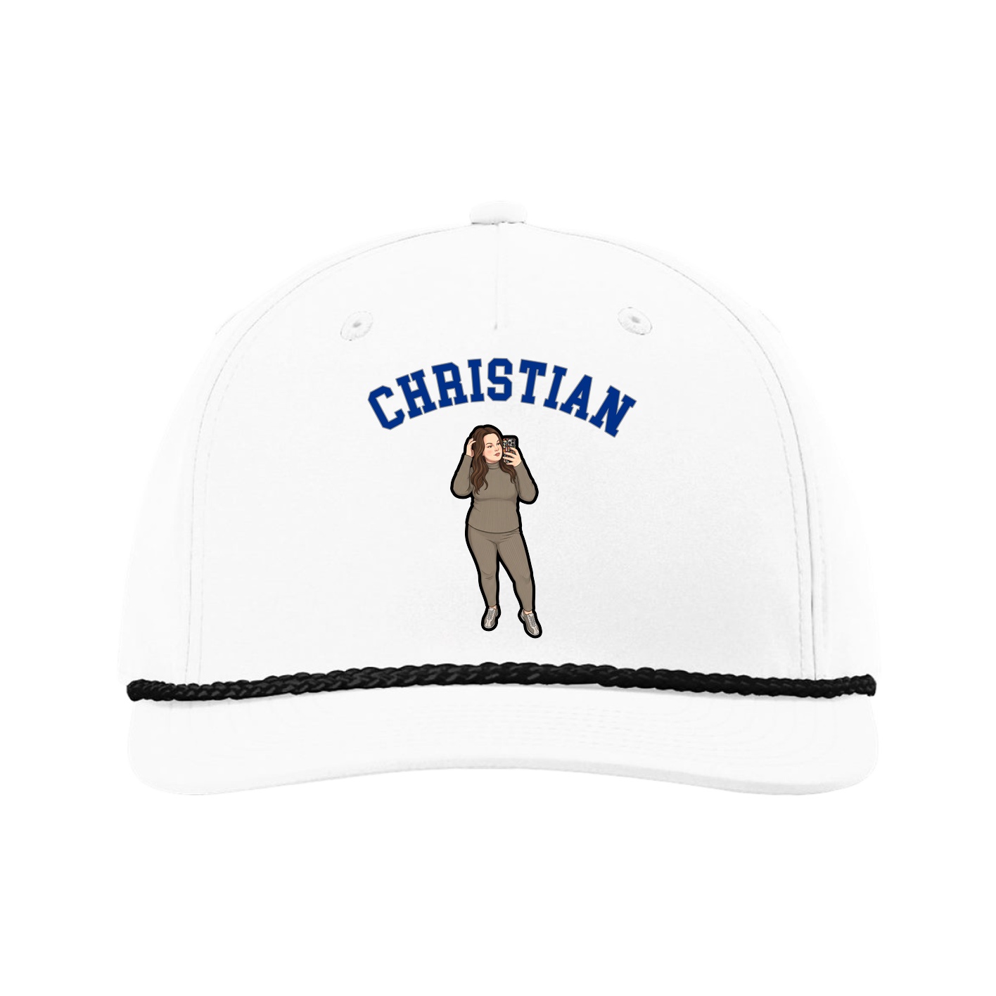 Five-Panel Classic Rope Cap — Shirsey Arch in White