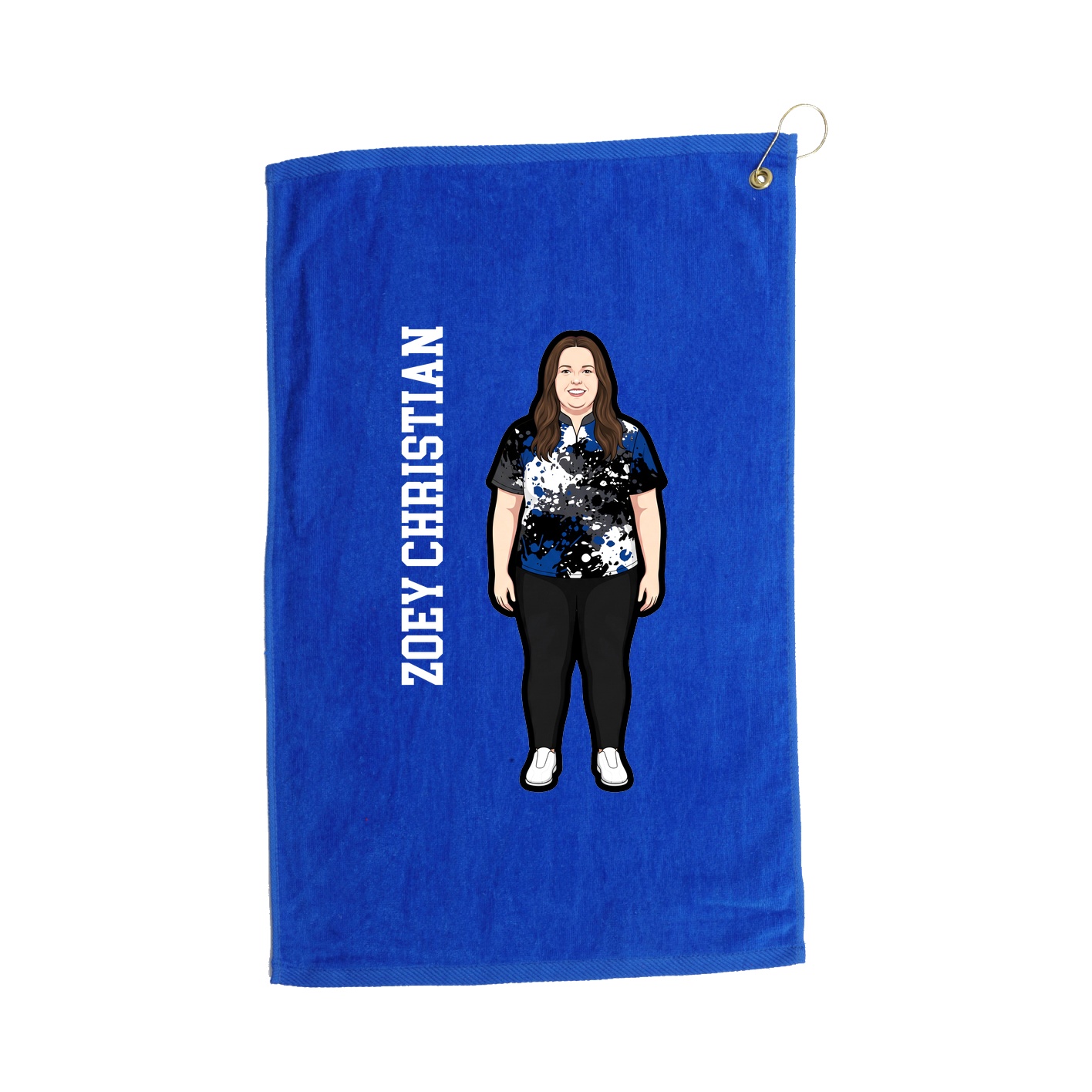 Golf Towel — Name Vertical in Royal