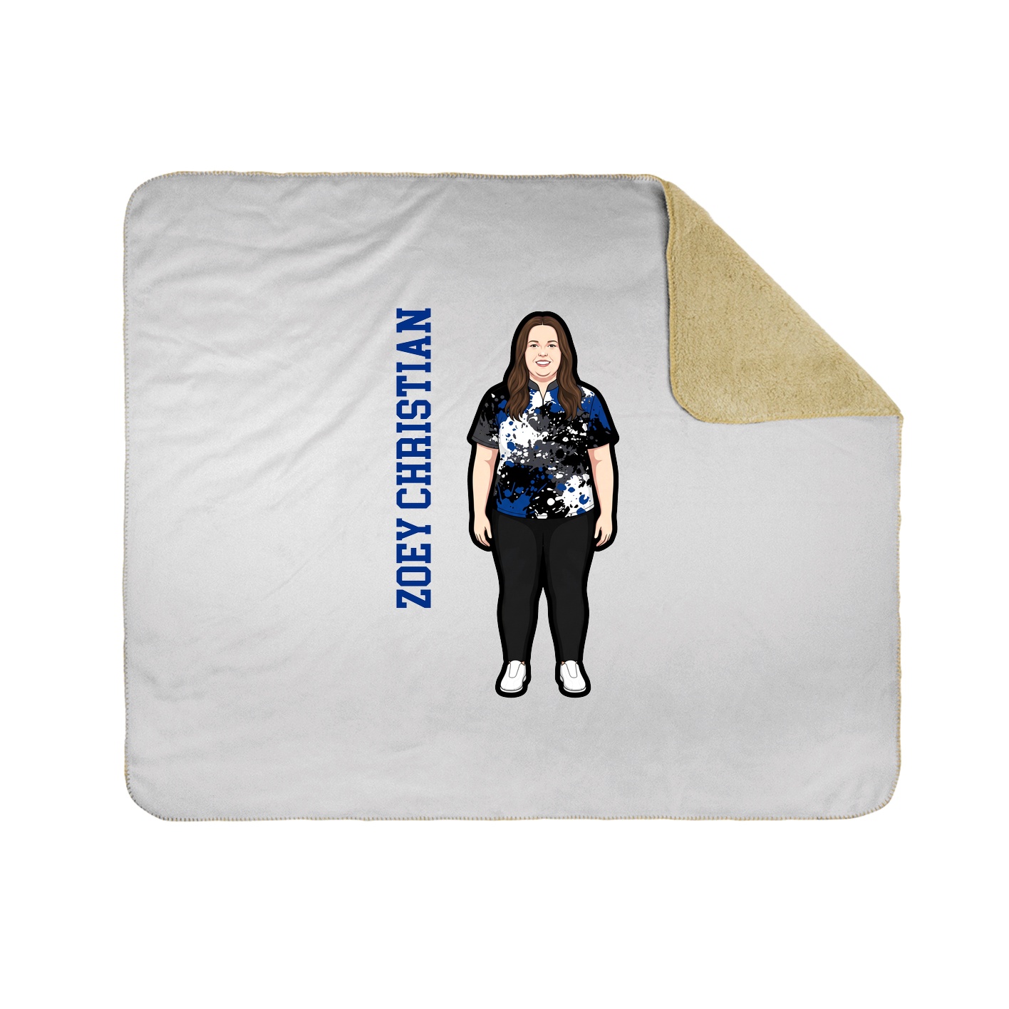 Throw Blanket — Name Vertical in White