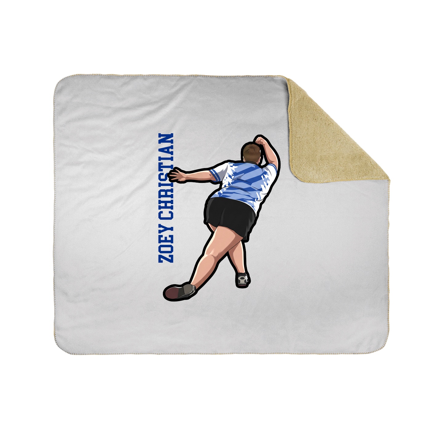 Throw Blanket — Name Vertical in White