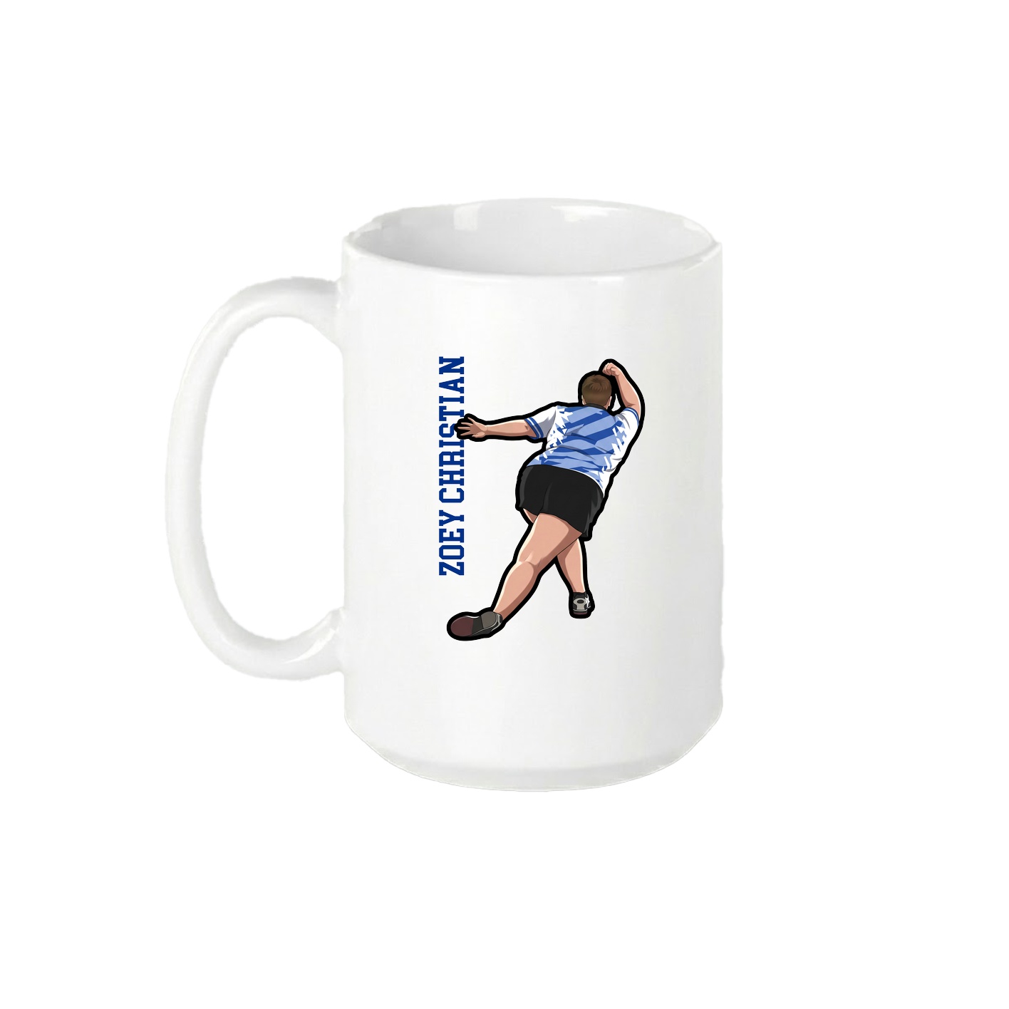 15oz Coffee Mug — Name Vertical in White